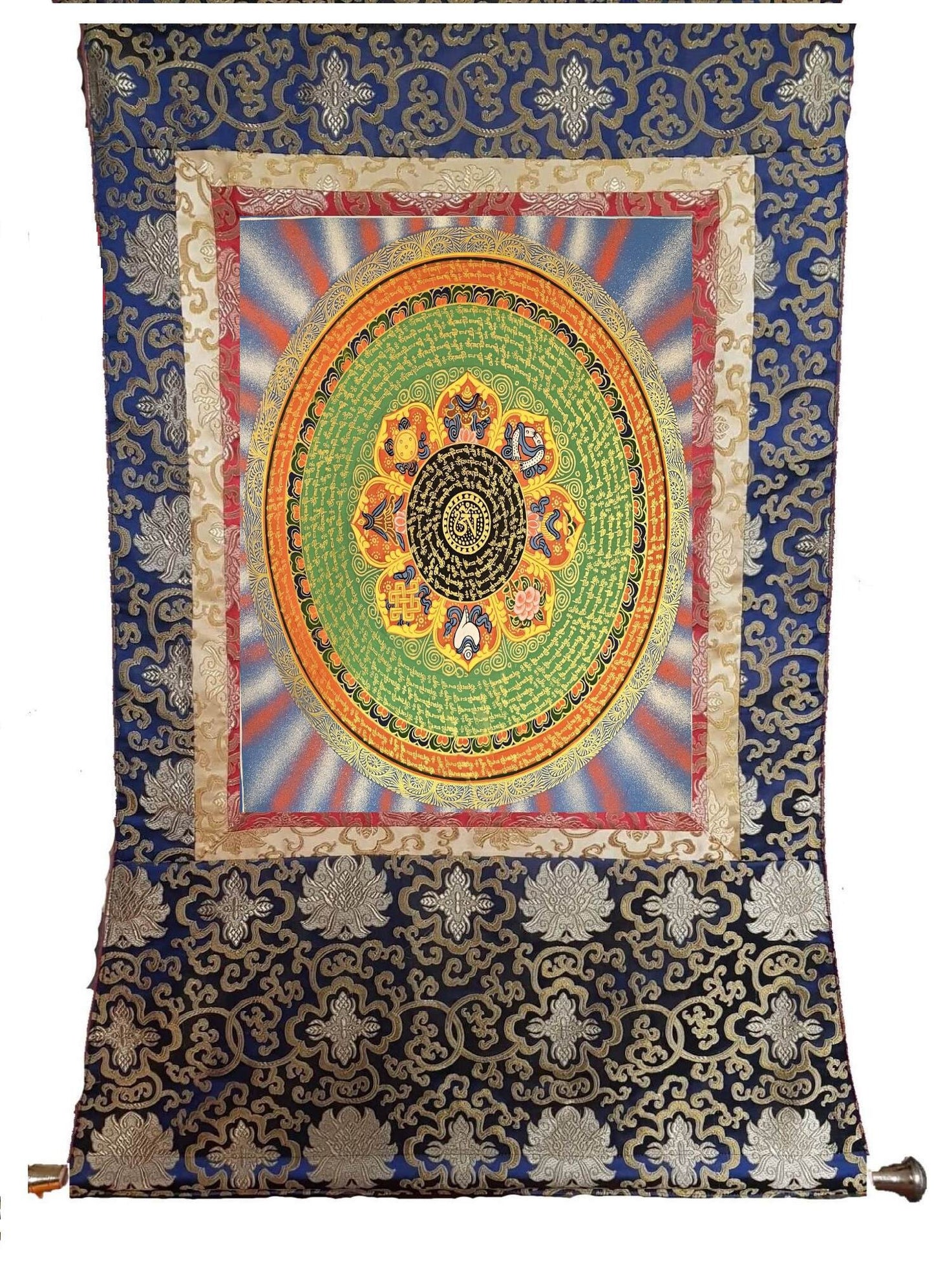 346. Mantra Mandala Thangka (Thanka). Free Brocade / Free Shipping.