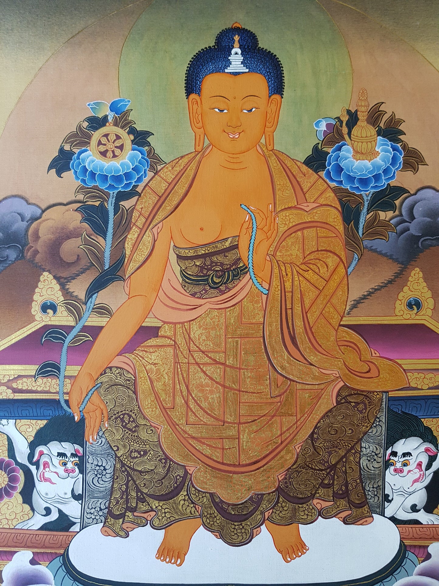 77. Maitreya (Metteyya) Buddha Thangka (Thanka). Free Brocade / Free Shipping.