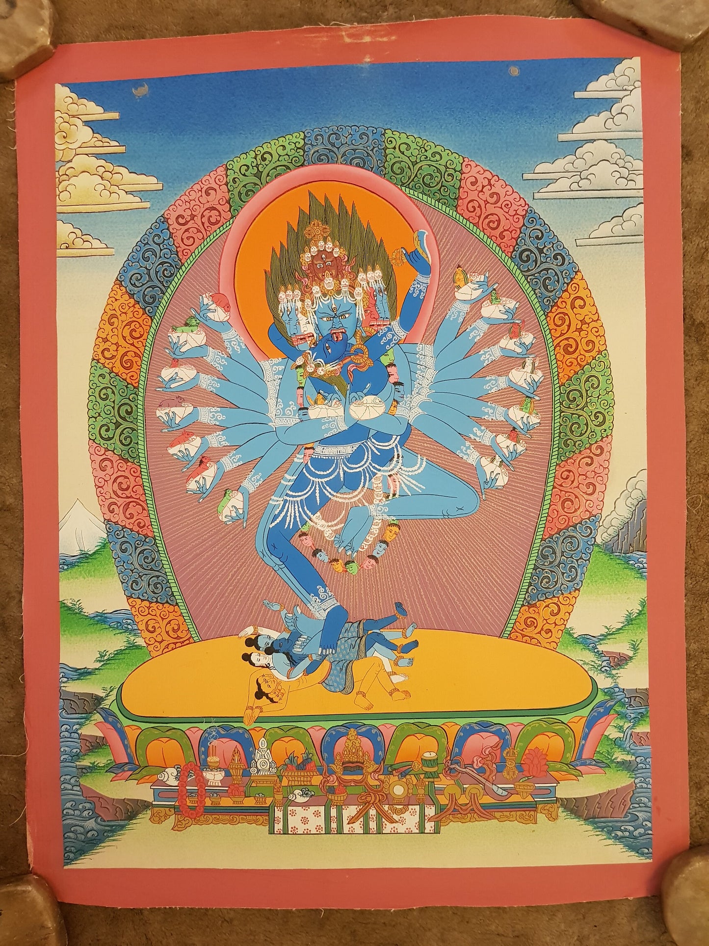 71. Shri Hevajra Thangka (Thanka). Free Brocade / Free Shipping.