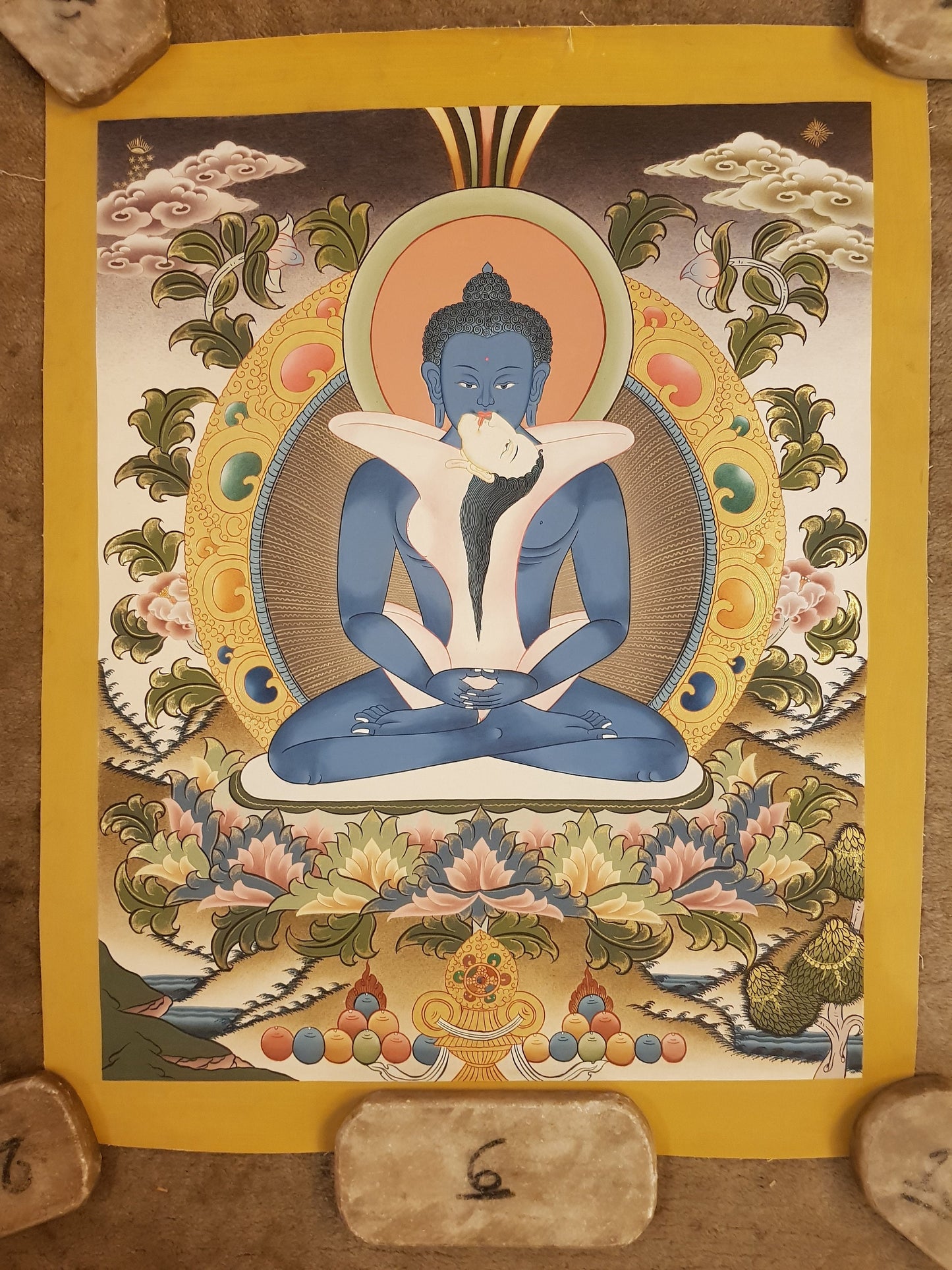 108. Samantabhadra Thangka (Thanka). Free Brocade / Free Shipping.