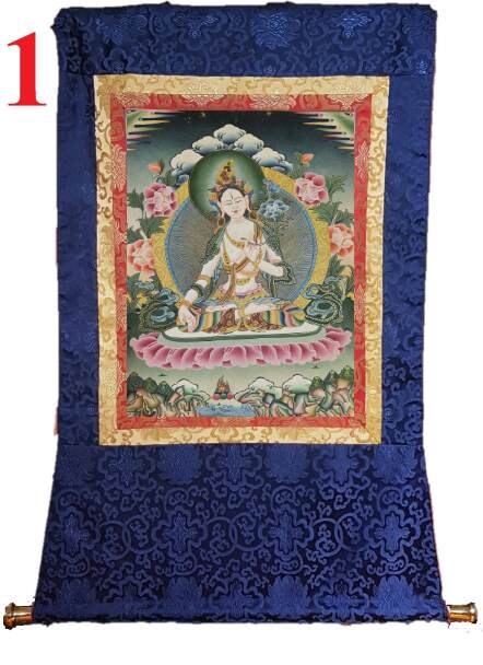 310. White Tara Thangka (Thanka). Free Brocade / Free Shipping.