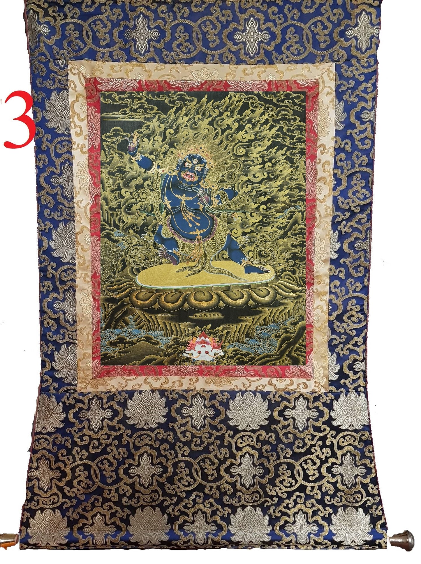 235. Vajrapani Thangka (Thanka). Free Brocade / Free Shipping.