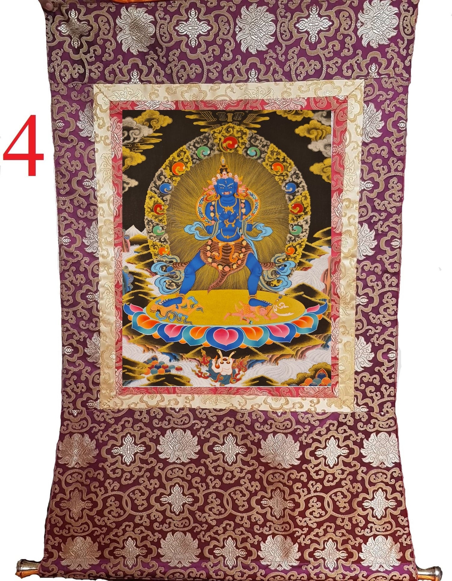 289. Two-Armed Heruka Chakrasamvara Thangka (Thanka). Free Brocade / Free Shipping.