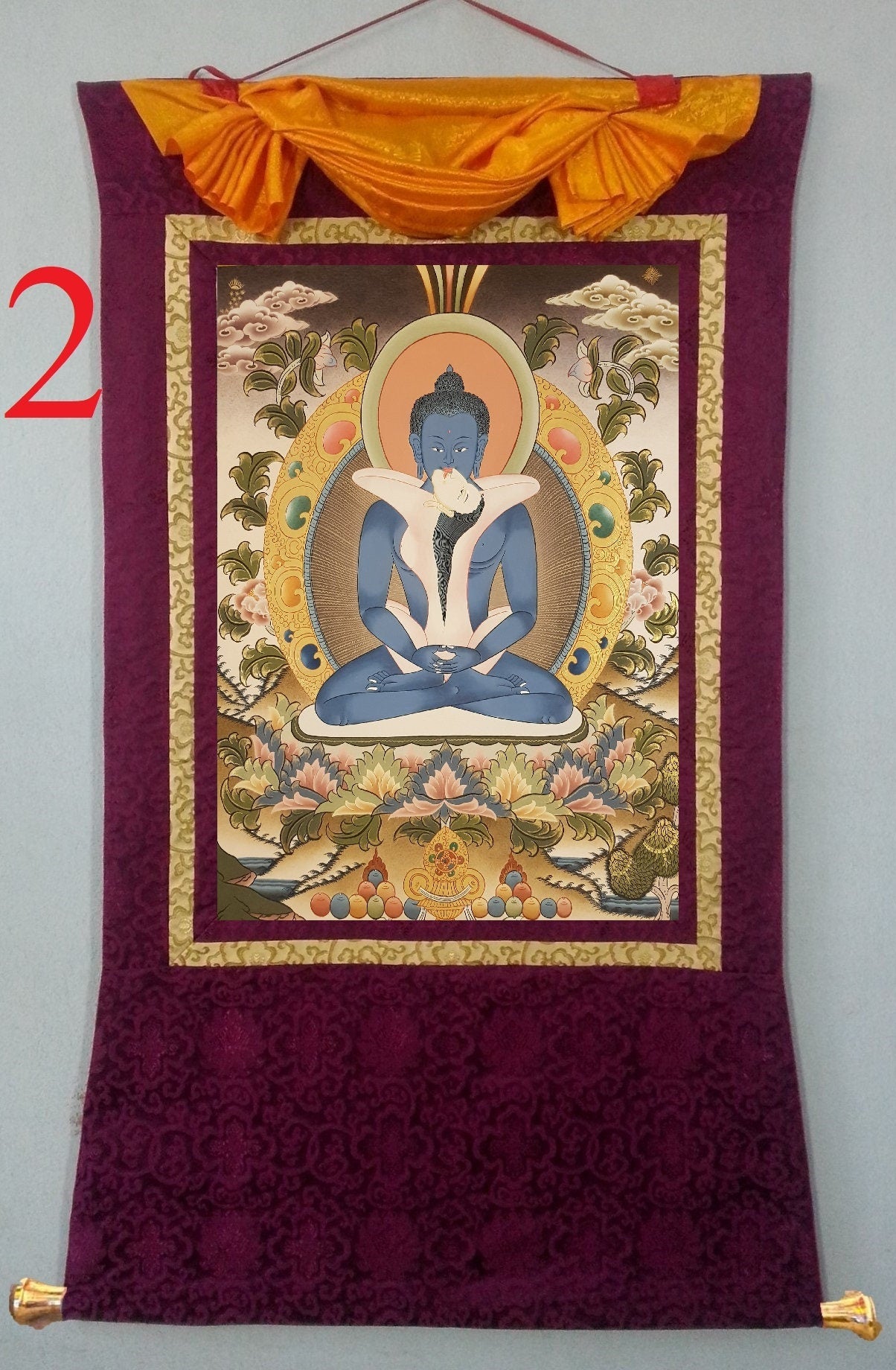 108. Samantabhadra Thangka (Thanka). Free Brocade / Free Shipping.