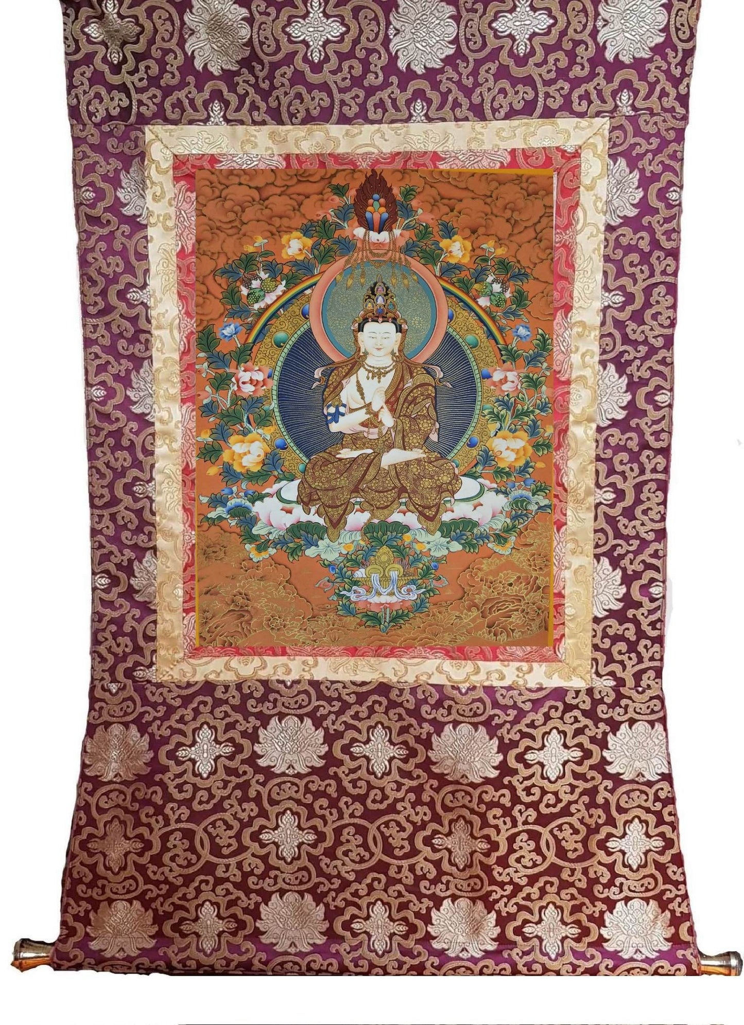 340. High Quality Vairocana Buddha Japanese Style Art Thangka (Thanka). Free Shipping / Free Brocade.