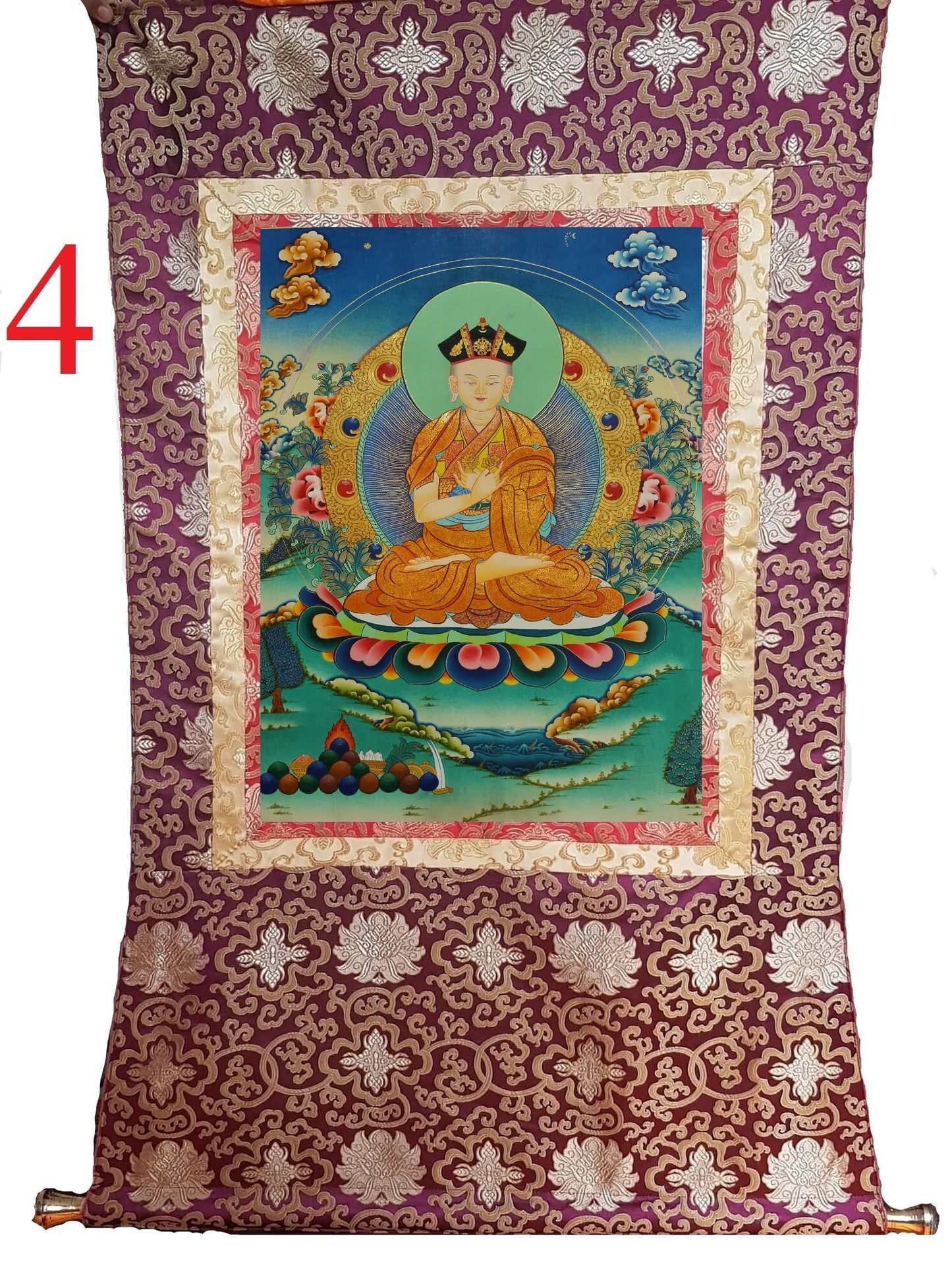251. The 8th Karmapa Mikyo Dorje. Free Brocade / Free Shipping.