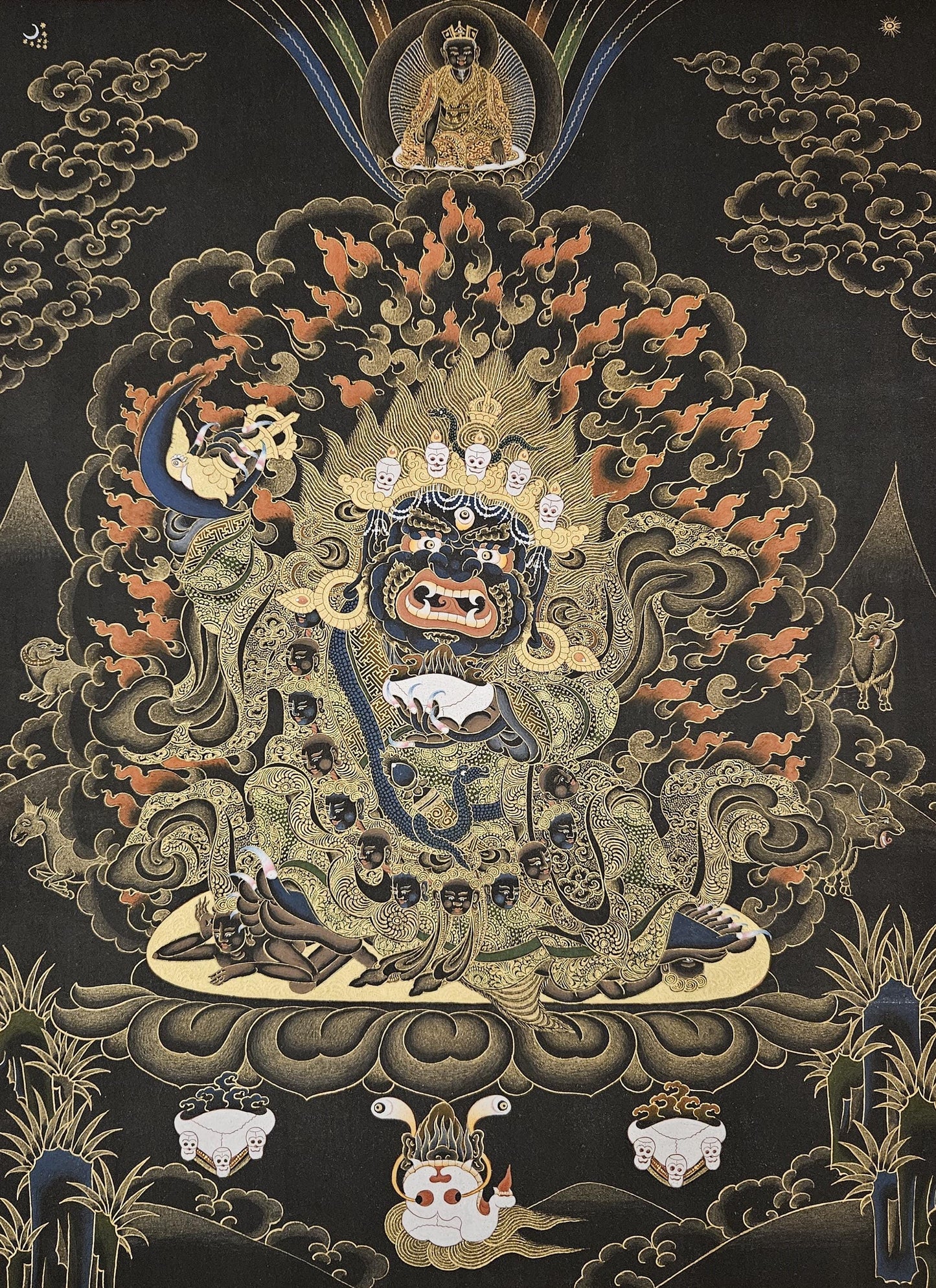 198. Dorje Bernagchen Thangka (Thanka). Free Brocade / Free Shipping.