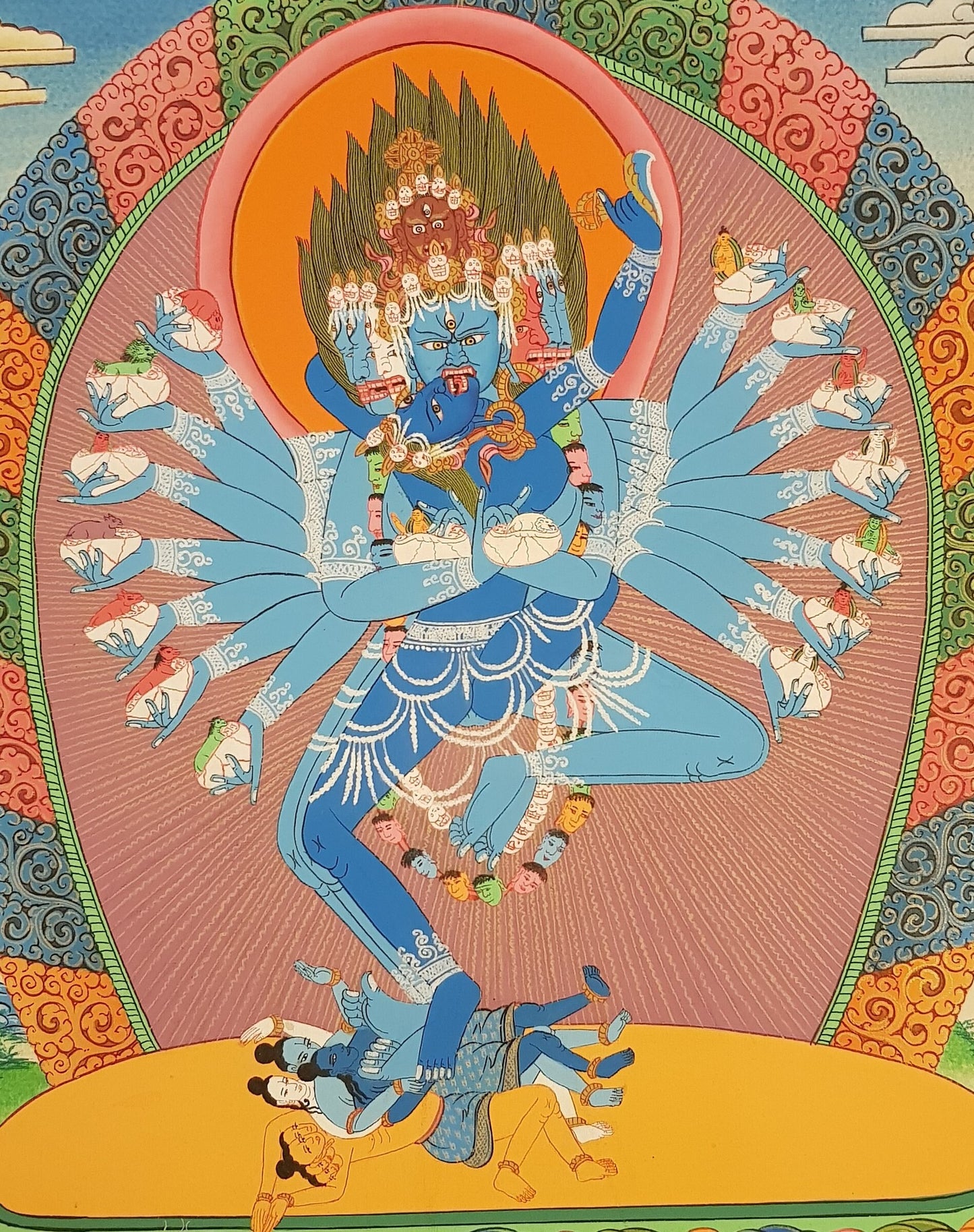 71. Shri Hevajra Thangka (Thanka). Free Brocade / Free Shipping.