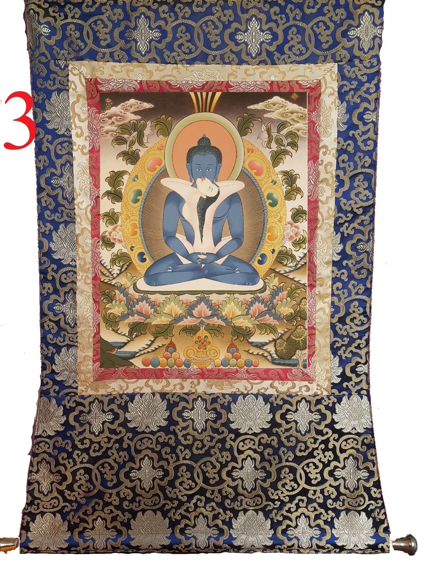 108. Samantabhadra Thangka (Thanka). Free Brocade / Free Shipping.