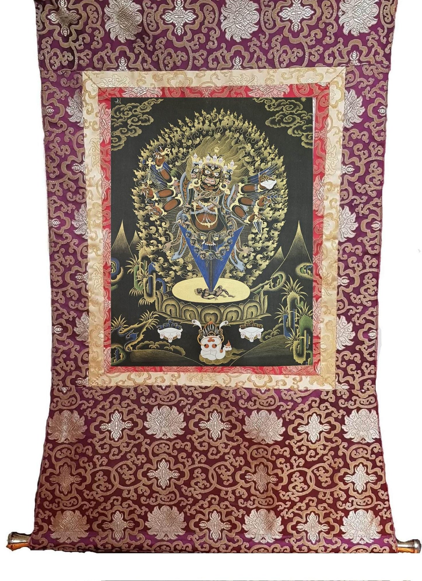 371. Guru Dragpur Thangka (Thanka) Painting. Free Brocade / Free Shipping.