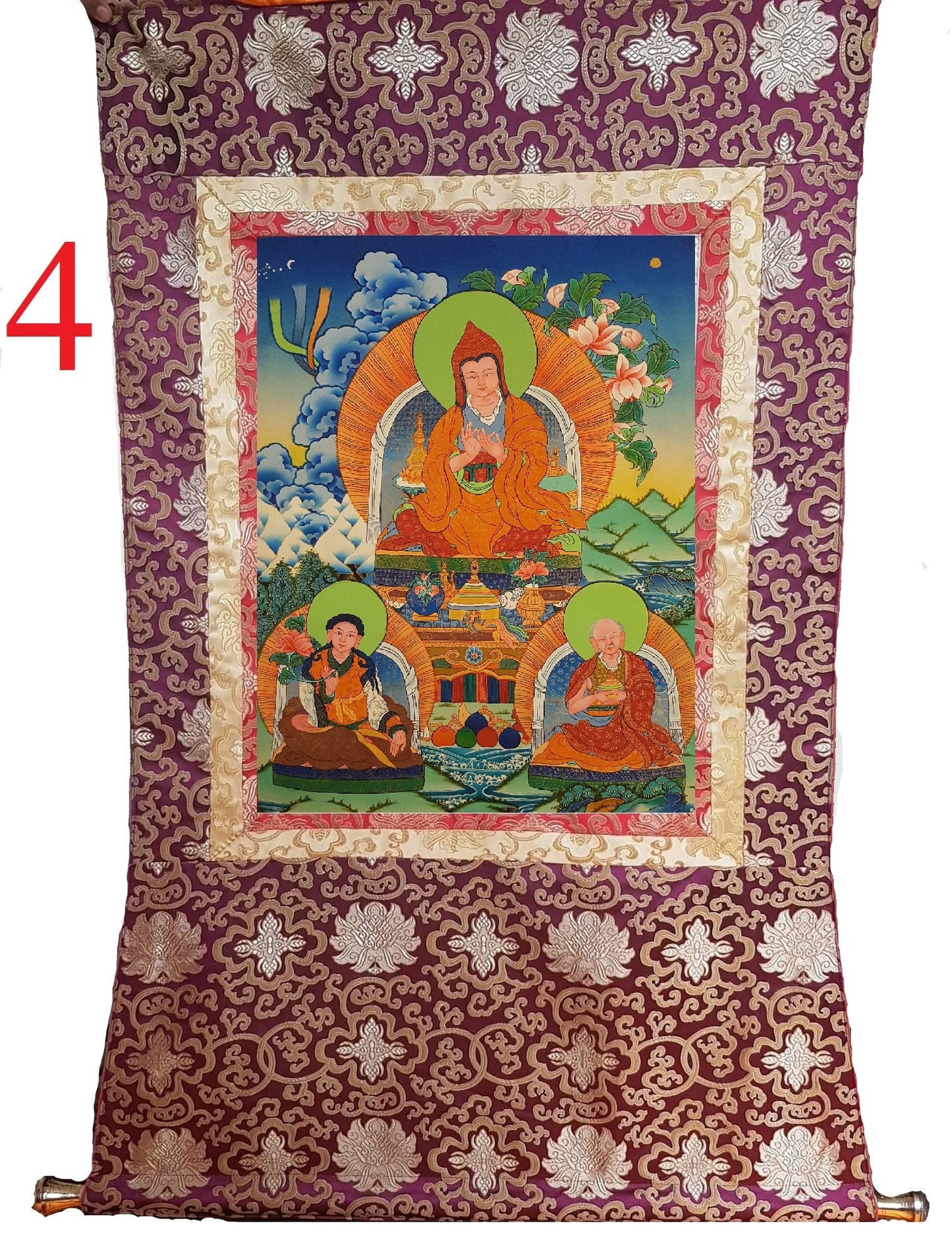 8. Atisa Dipankara Srijnana Thanka (Thangka). Free Brocade / Free Shipping.