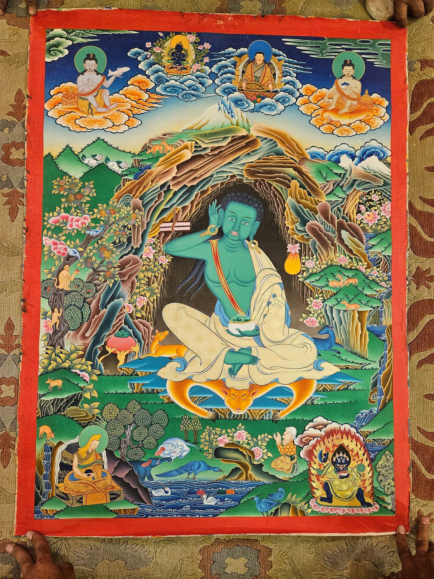 323. Milarepa Thangka (Thanka). Free Brocade / Free Shipping.