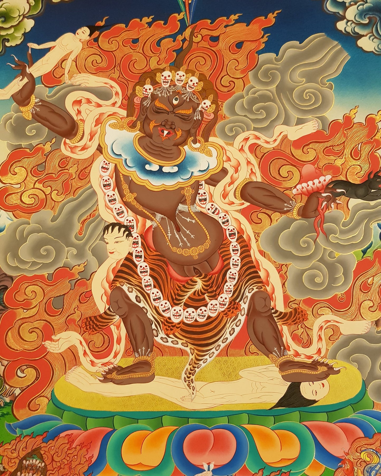 47. Ekajati Tibetan Thangka (Thanka) Painting. Free Brocade / Free Shipping.