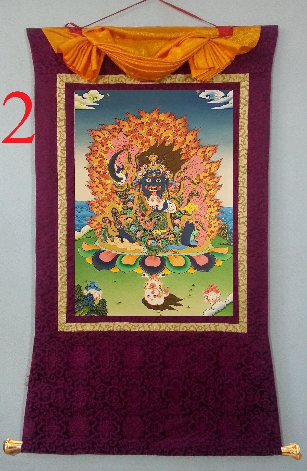 44. Dorje Bernagchen Thangka (Thanka). Free Brocade / Free Shipping.