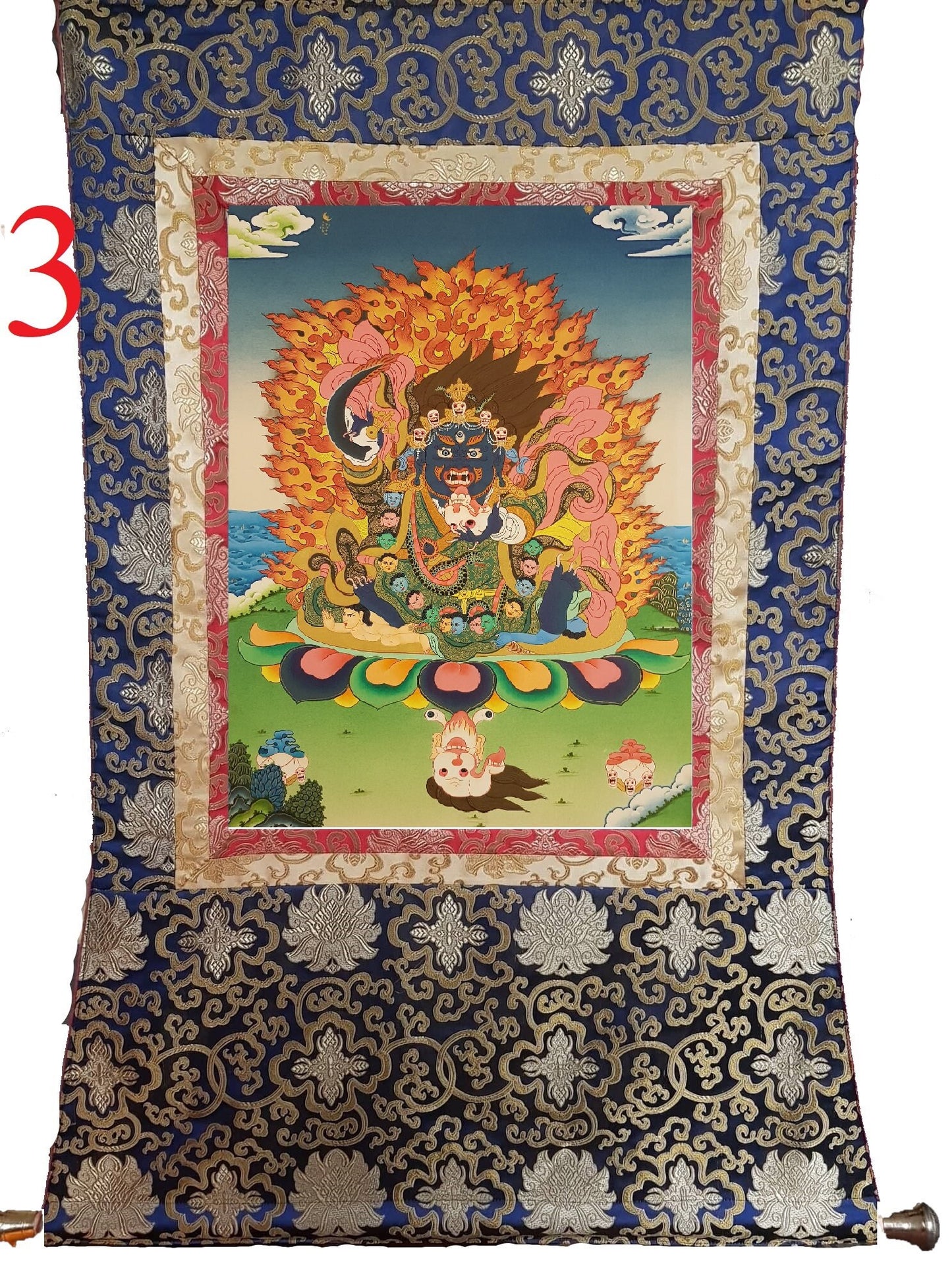 44. Dorje Bernagchen Thangka (Thanka). Free Brocade / Free Shipping.