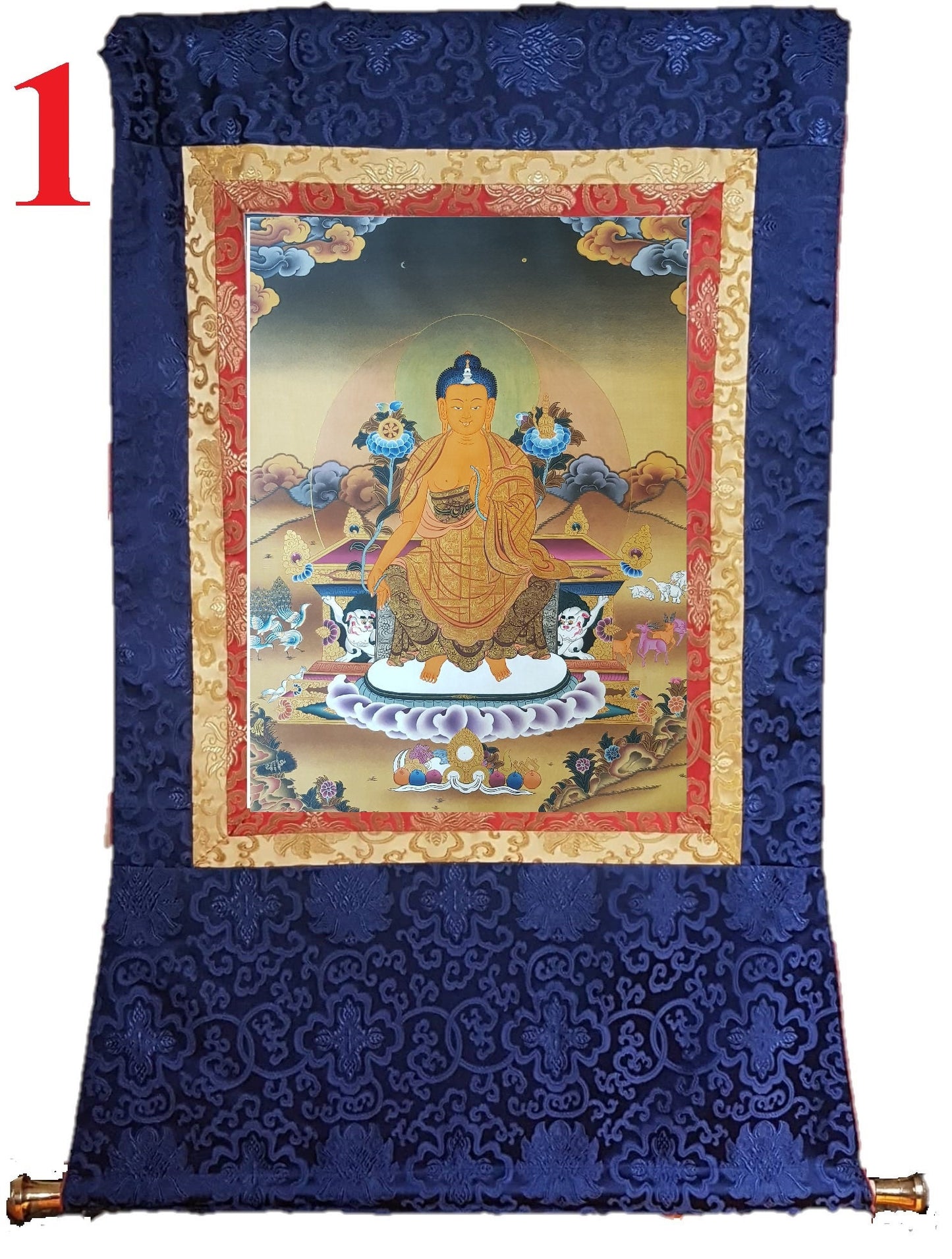 77. Maitreya (Metteyya) Buddha Thangka (Thanka). Free Brocade / Free Shipping.