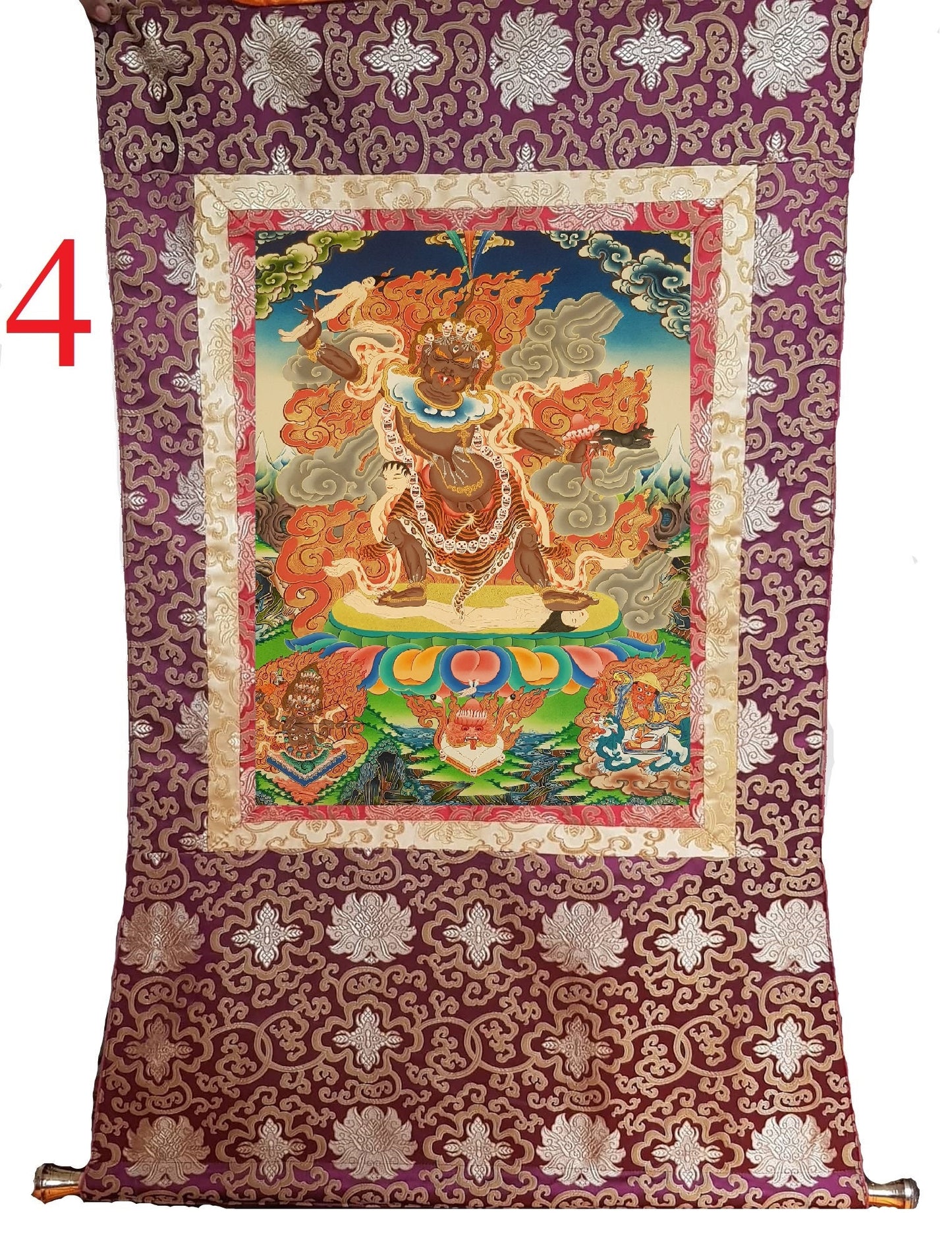47. Ekajati Tibetan Thangka (Thanka) Painting. Free Brocade / Free Shipping.