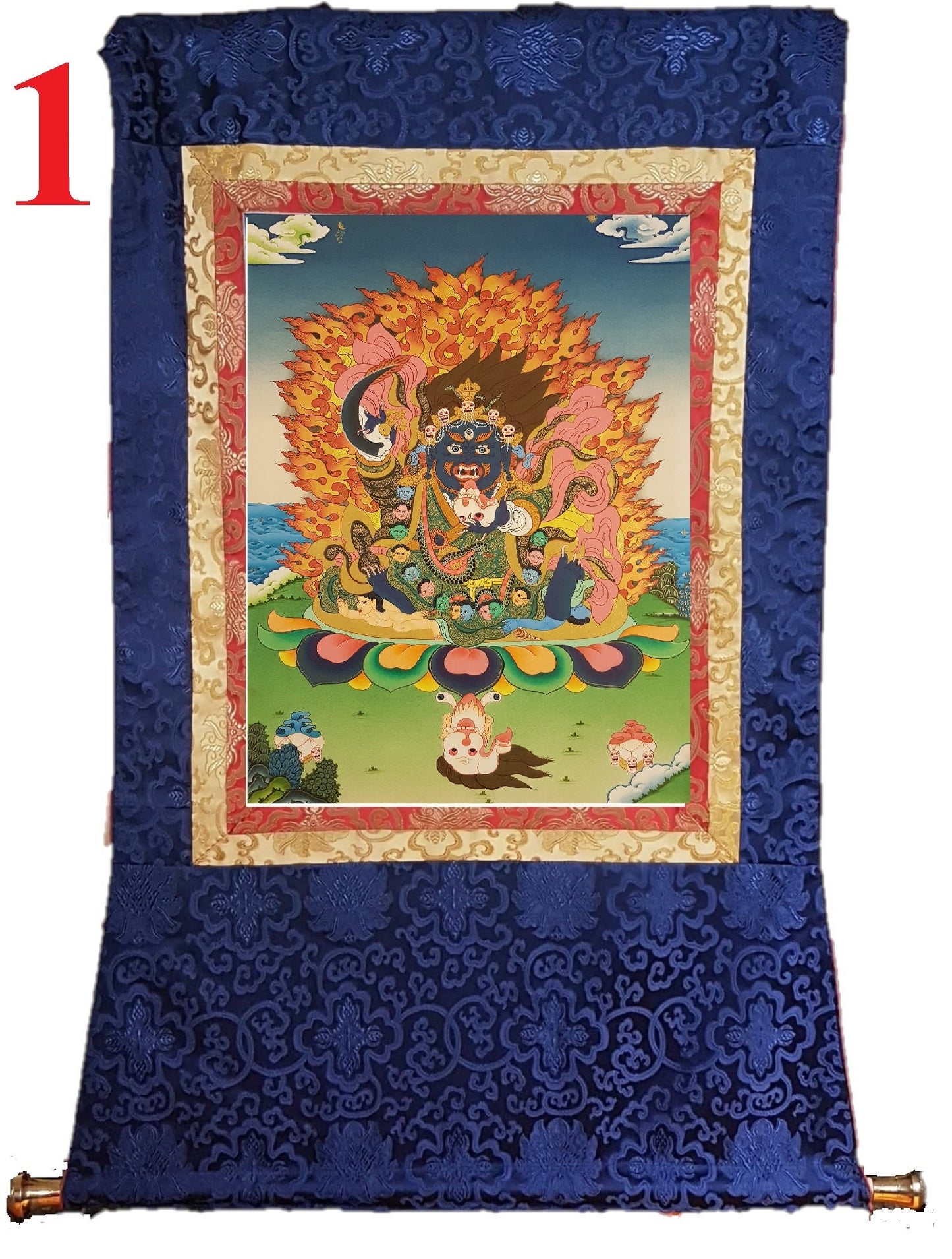 44. Dorje Bernagchen Thangka (Thanka). Free Brocade / Free Shipping.