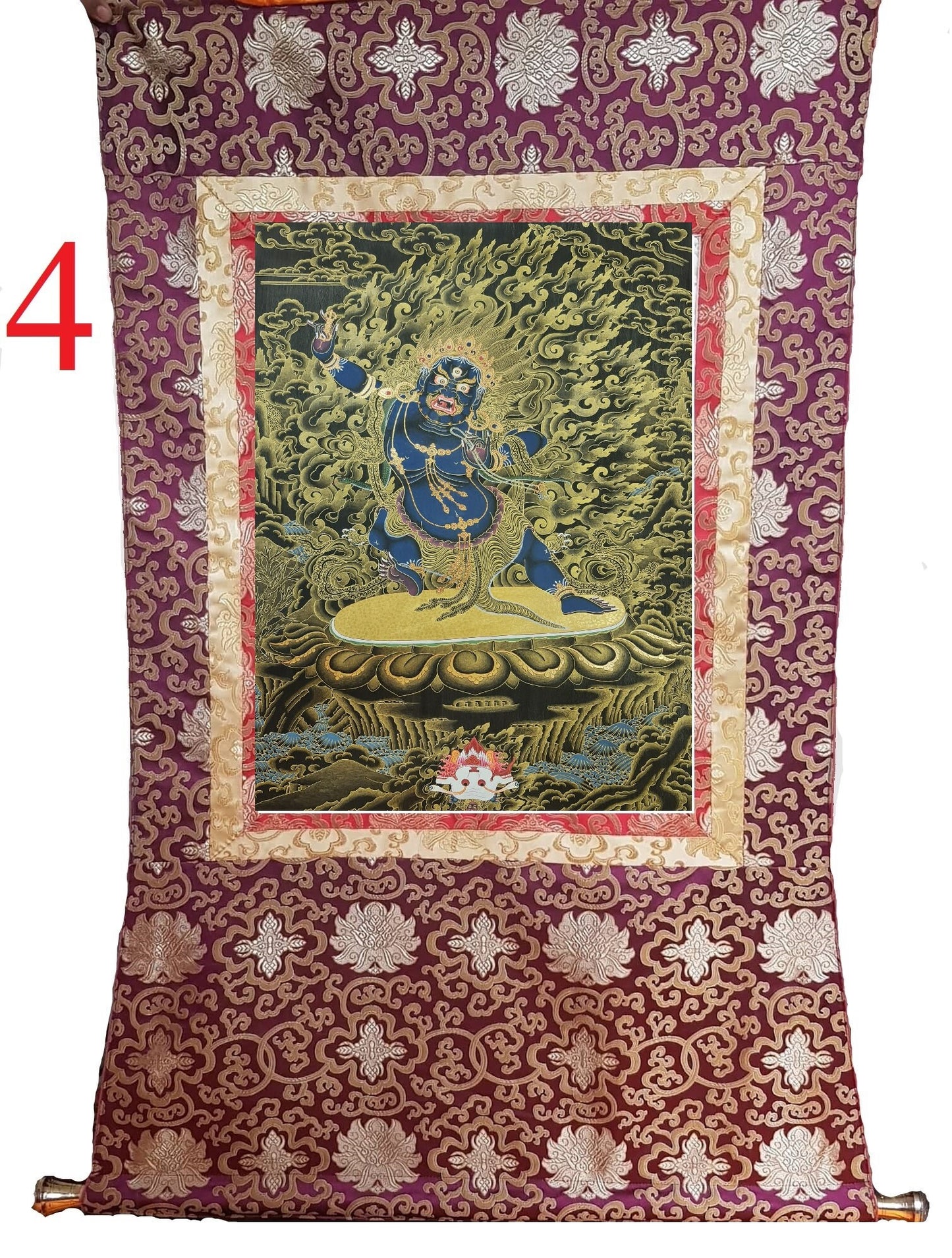 235. Vajrapani Thangka (Thanka). Free Brocade / Free Shipping.