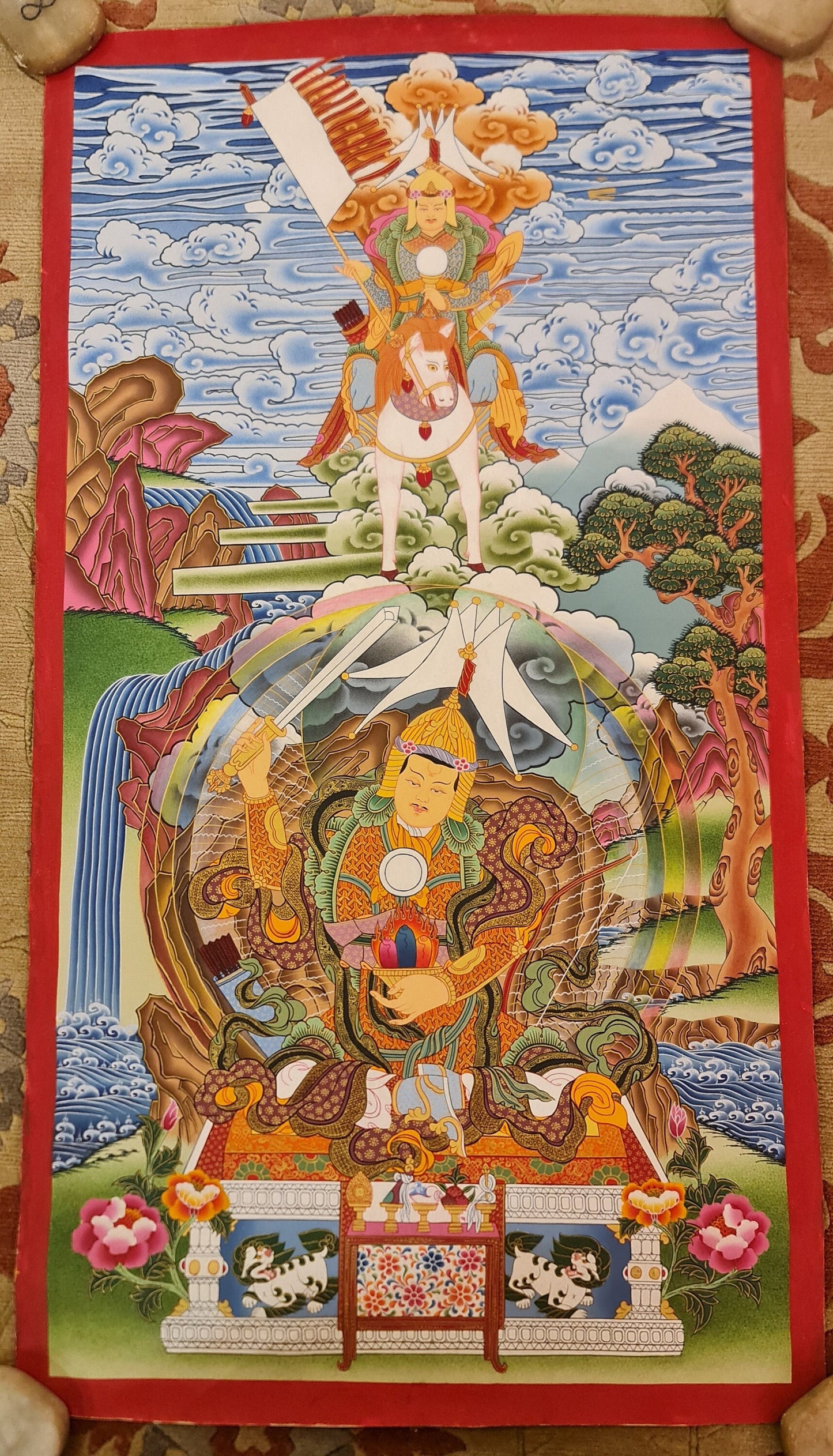 279. Yungdrung Bon Tradition Shenlha Okar Shiwa Okar (Thanka) Thangka. Free Shipping.