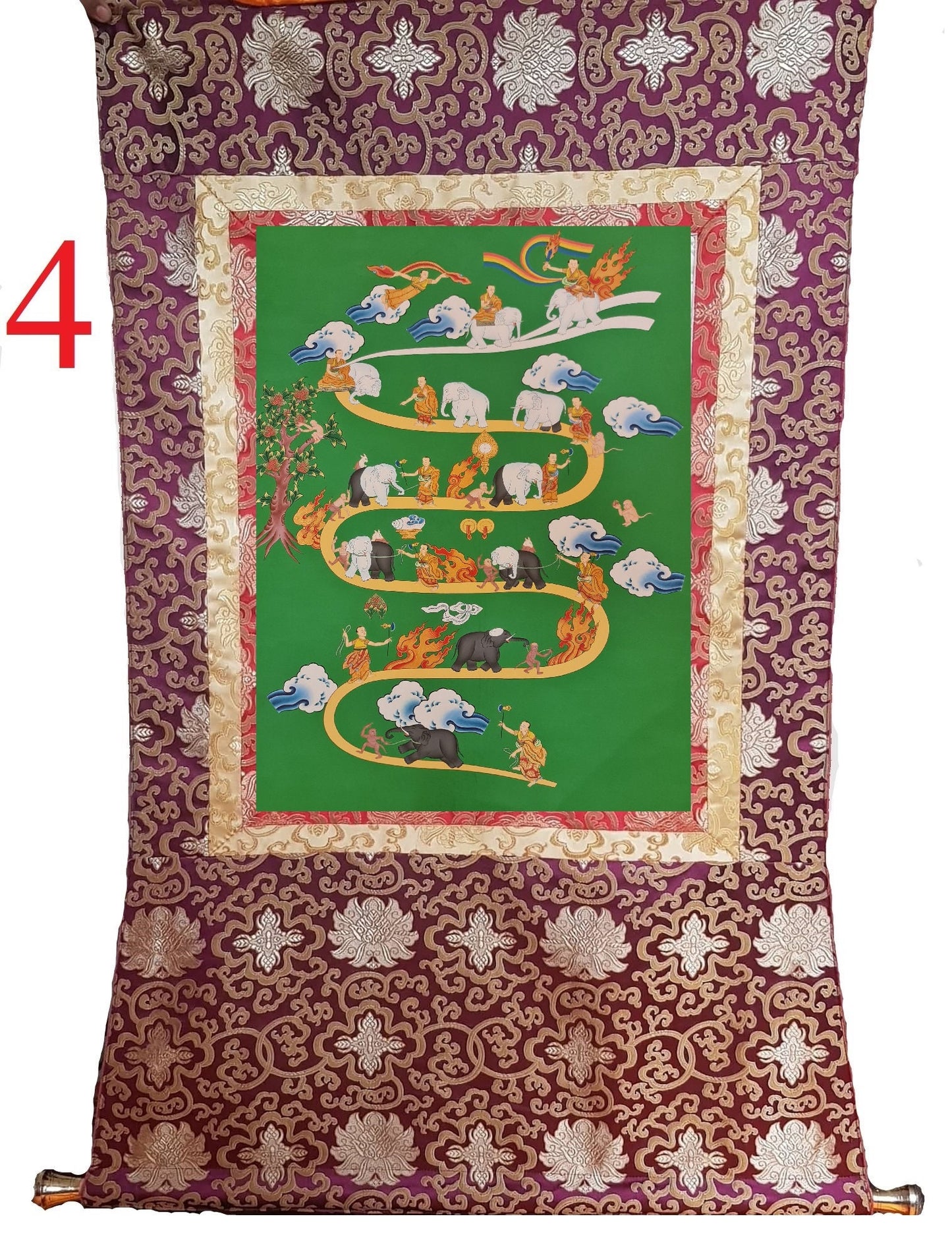205. Samatha (Way to Heaven) Thangka (Thanka). Free Brocade / Free Shipping.
