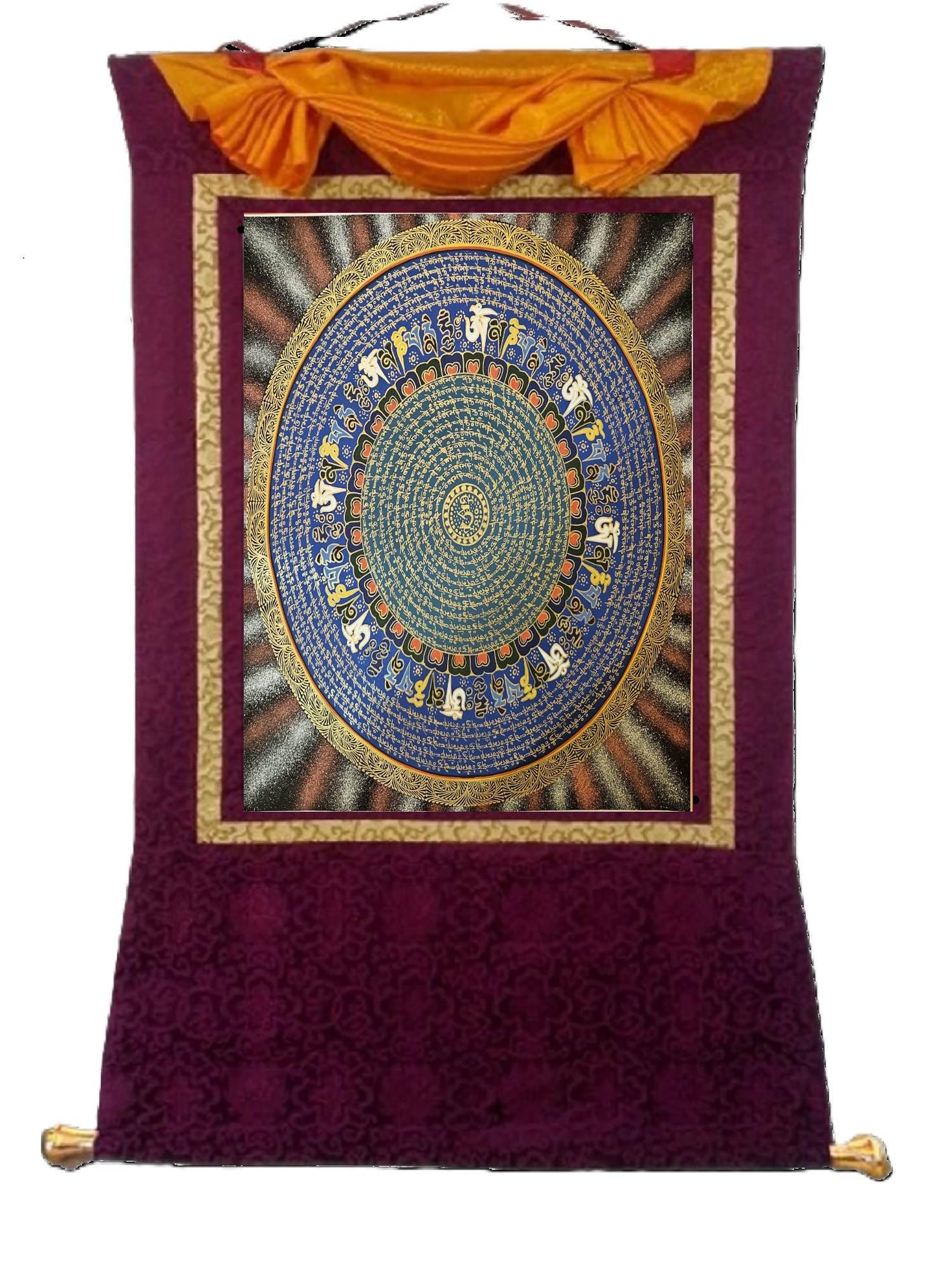 347. Mantra Mandala Thangka (Thanka). Free Brocade / Free Shipping.