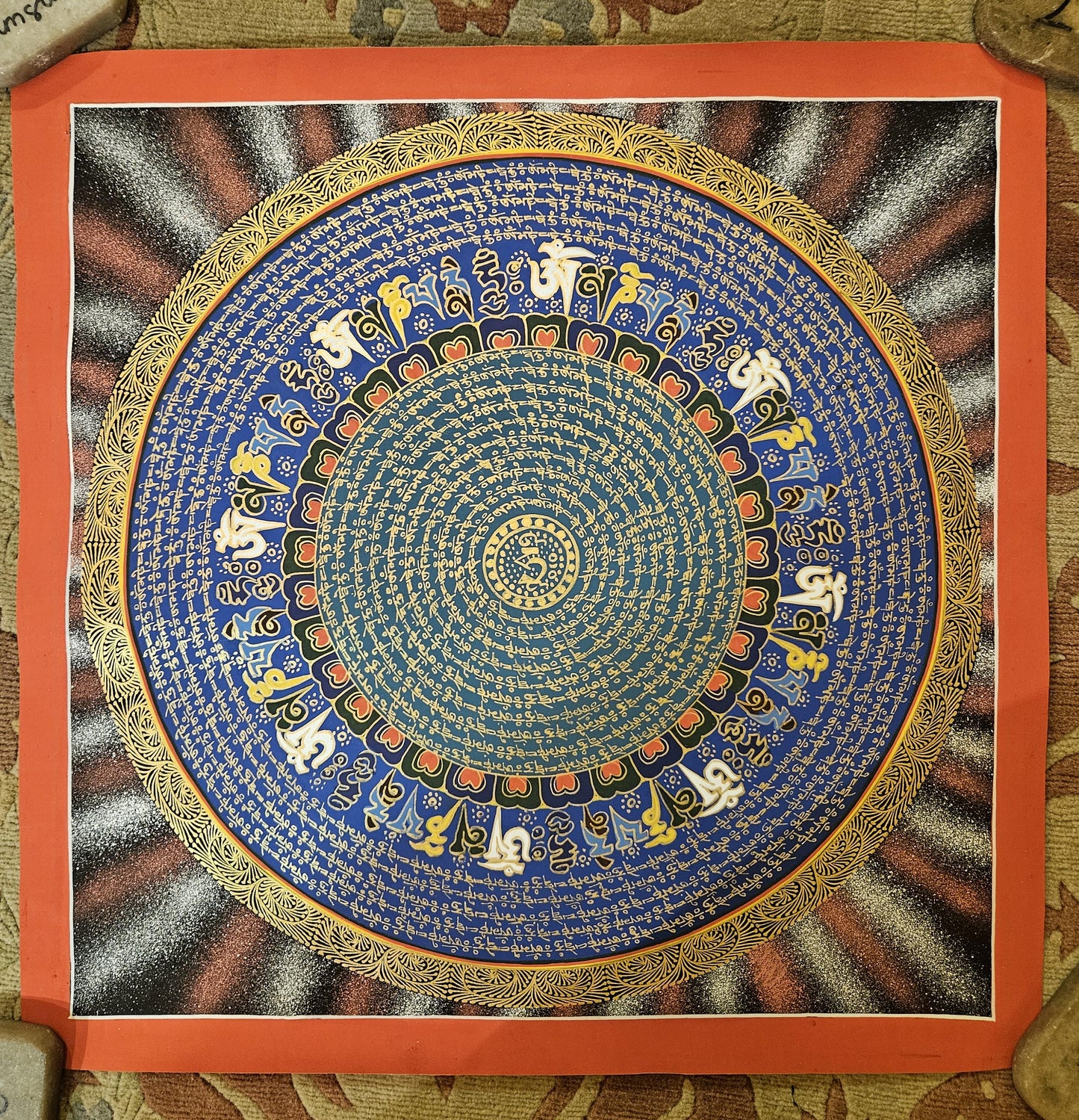 347. Mantra Mandala Thangka (Thanka). Free Brocade / Free Shipping.