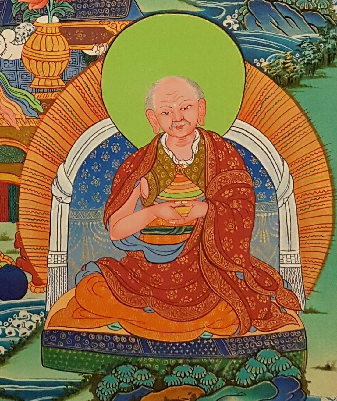 8. Atisa Dipankara Srijnana Thanka (Thangka). Free Brocade / Free Shipping.
