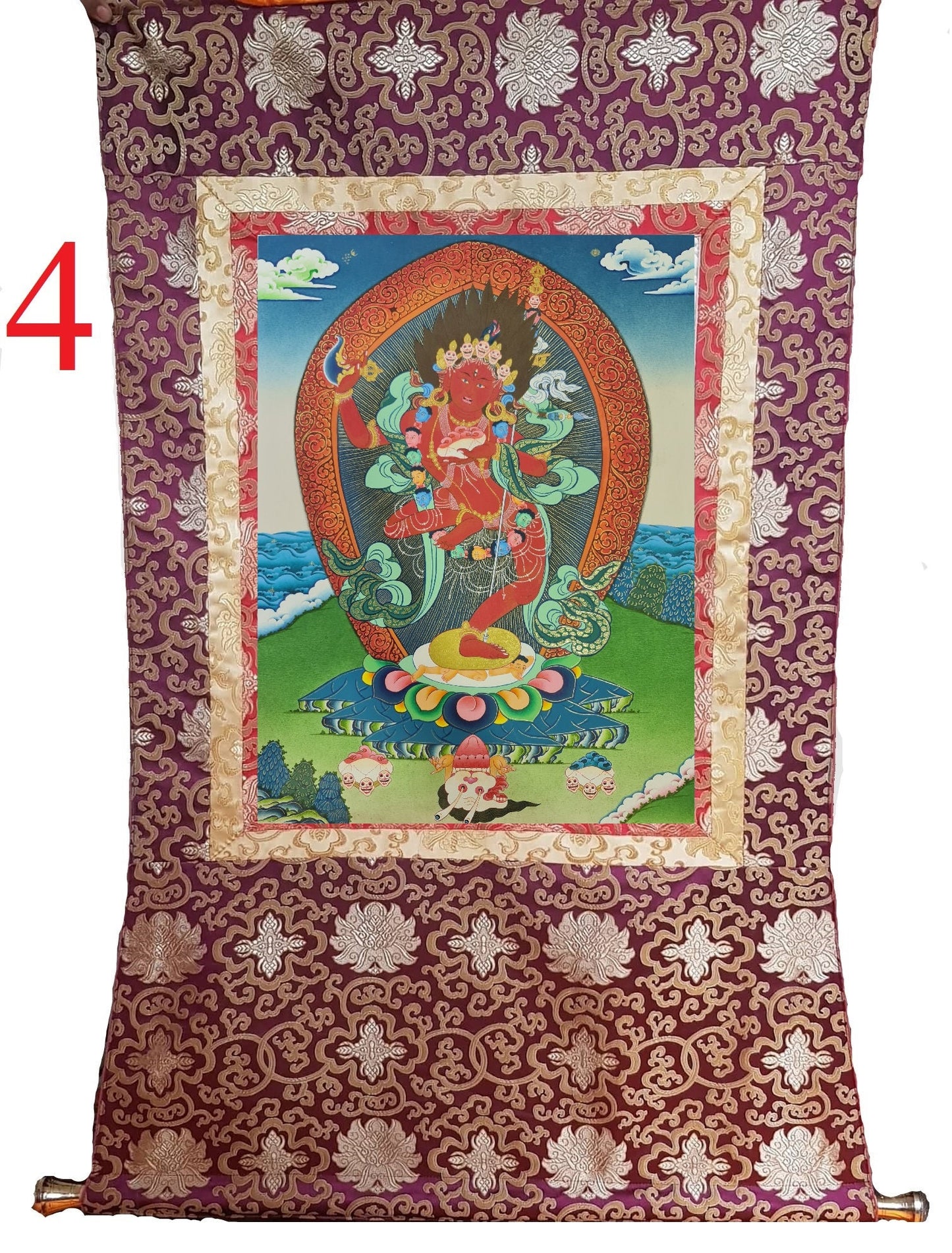78. Samding Dorje Phagmo (Phamo) Thangka (Thanka). Free Brocade / Free Shipping.