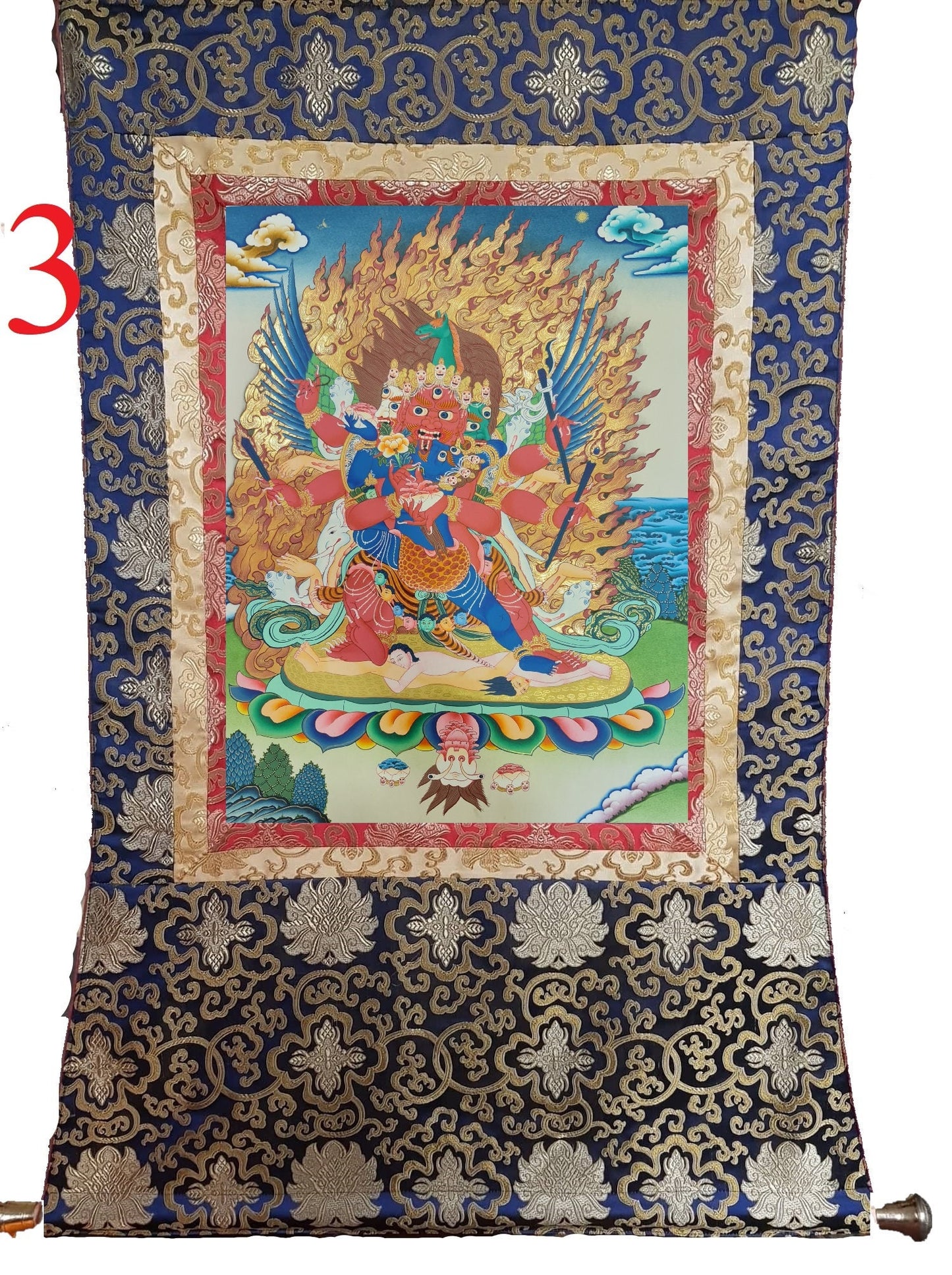 52. Hayagriva Thanka (Thangka). Free Brocade / Free Shipping.