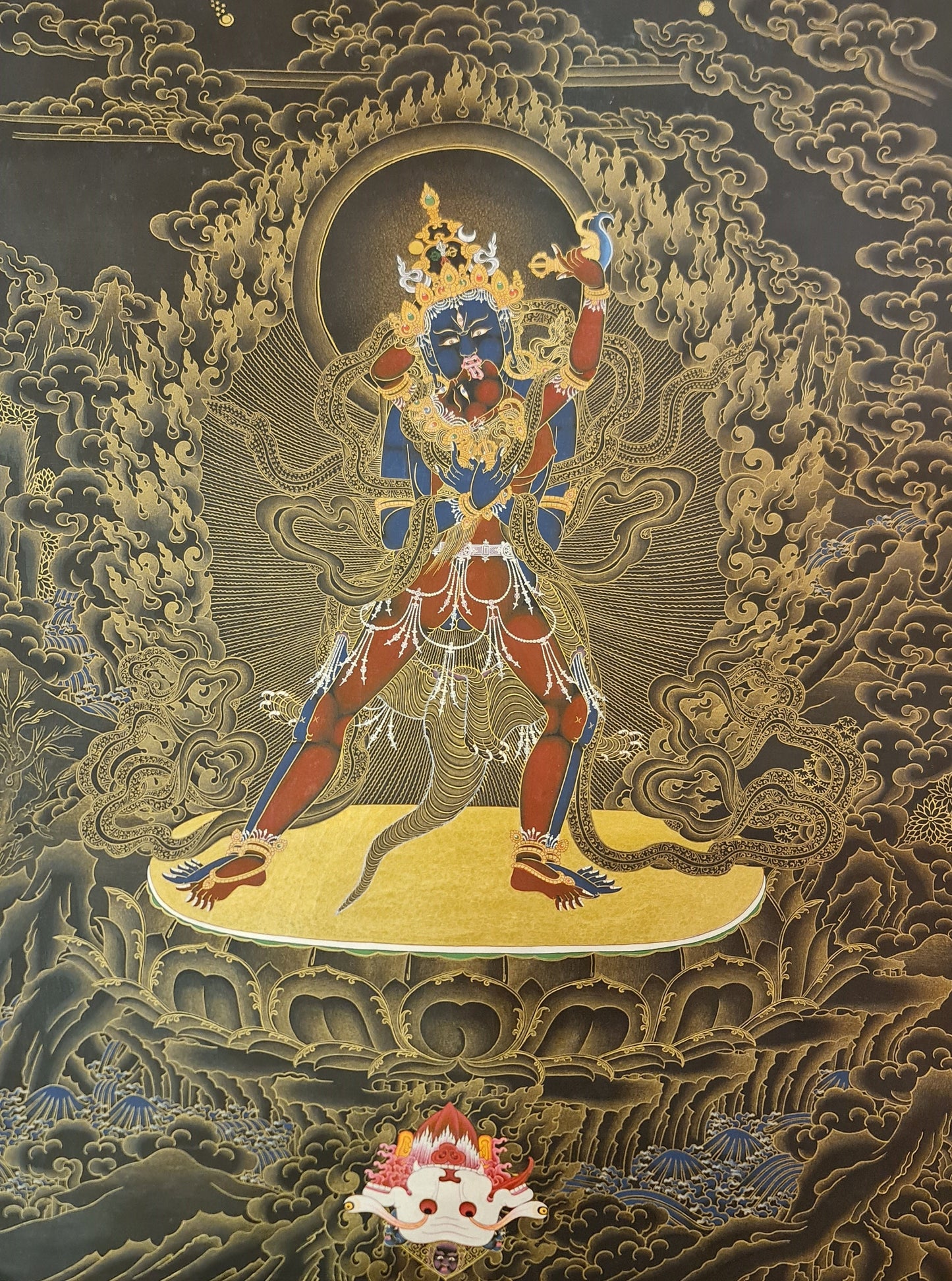 274. Two-Armed Heruka Chakrasamvara with Consort Thangka (Thanka). Free Brocade / Free Shipping.