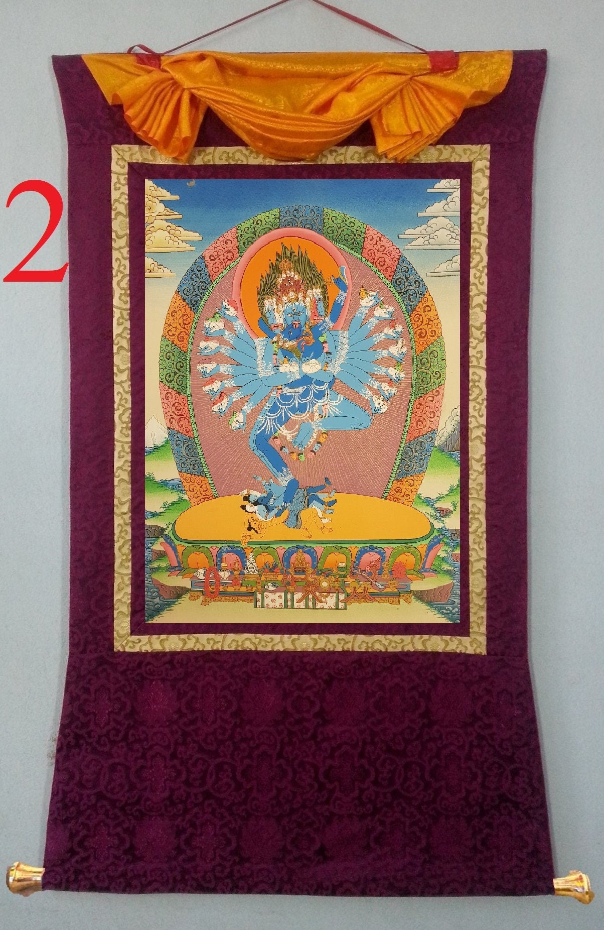 71. Shri Hevajra Thangka (Thanka). Free Brocade / Free Shipping.