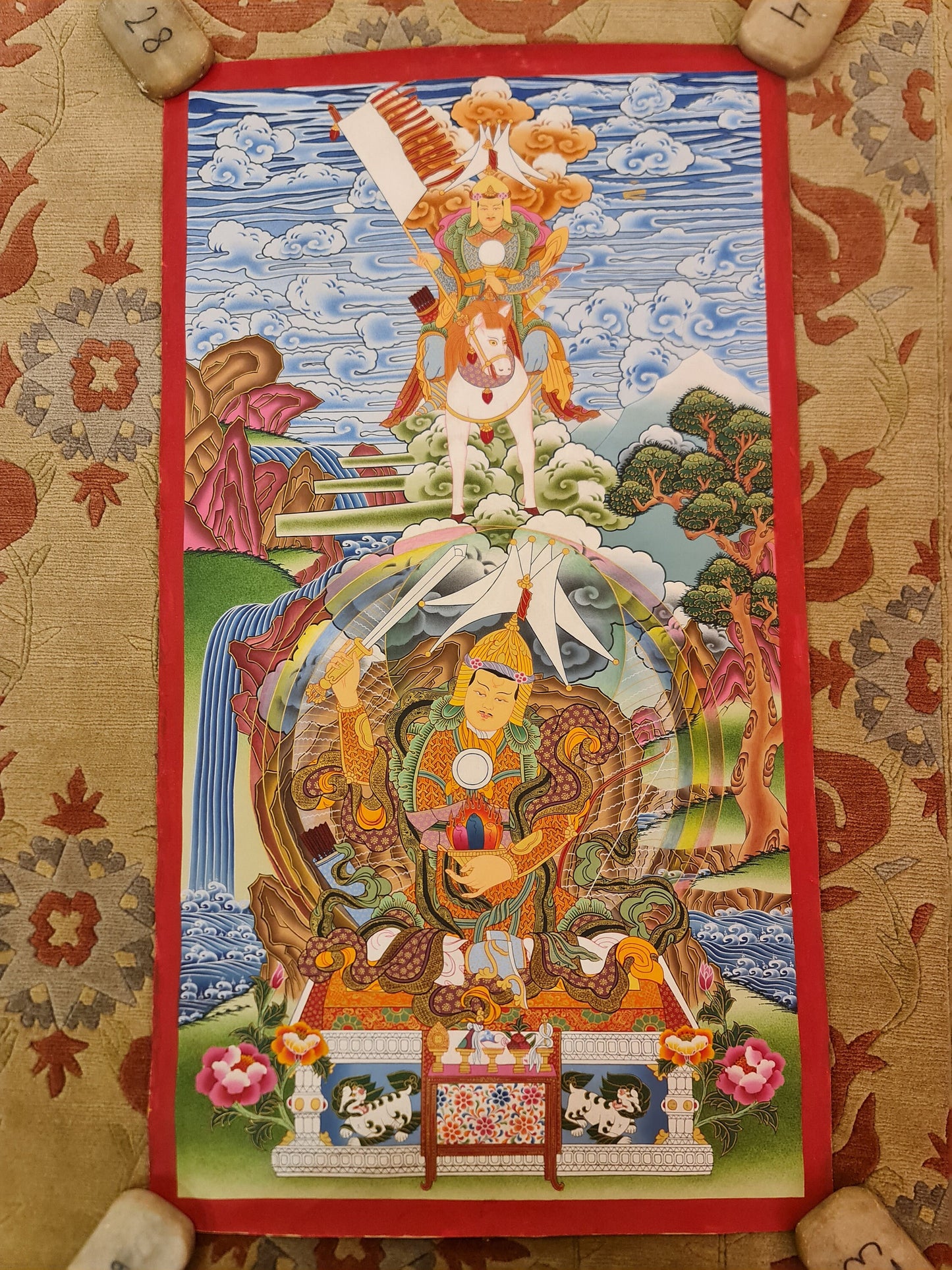 279. Yungdrung Bon Tradition Shenlha Okar Shiwa Okar (Thanka) Thangka. Free Shipping.