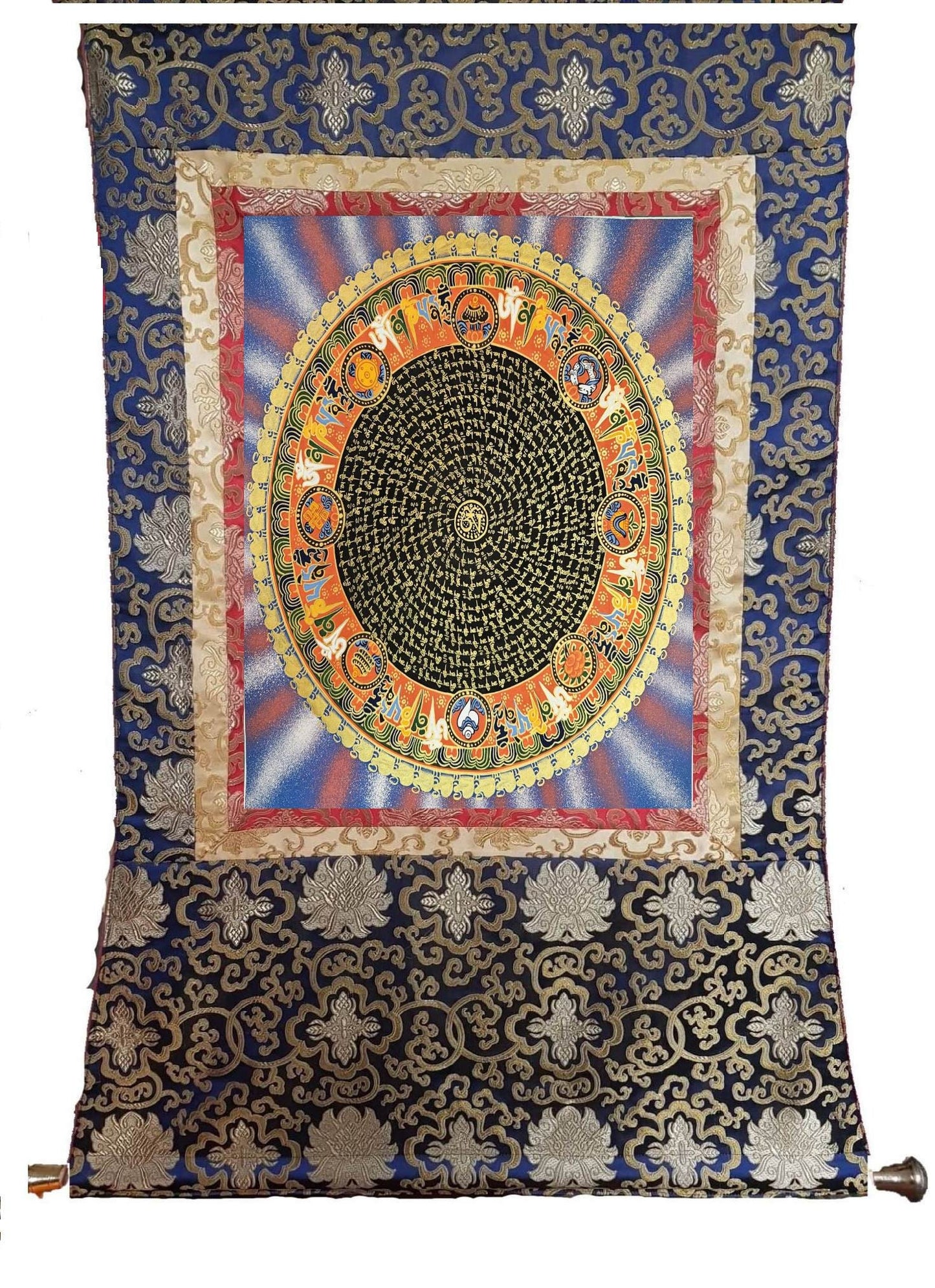 349. Mantra Mandala Thangka (Thanka). Free Brocade / Free Shipping.