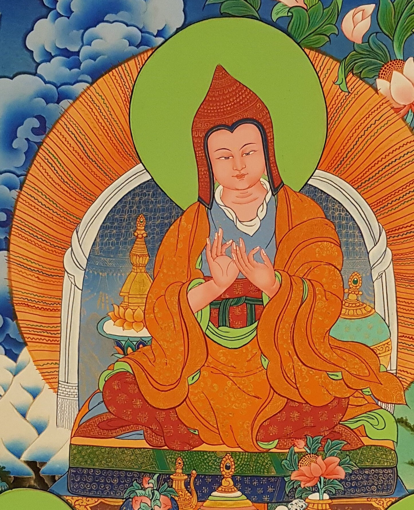 8. Atisa Dipankara Srijnana Thanka (Thangka). Free Brocade / Free Shipping.