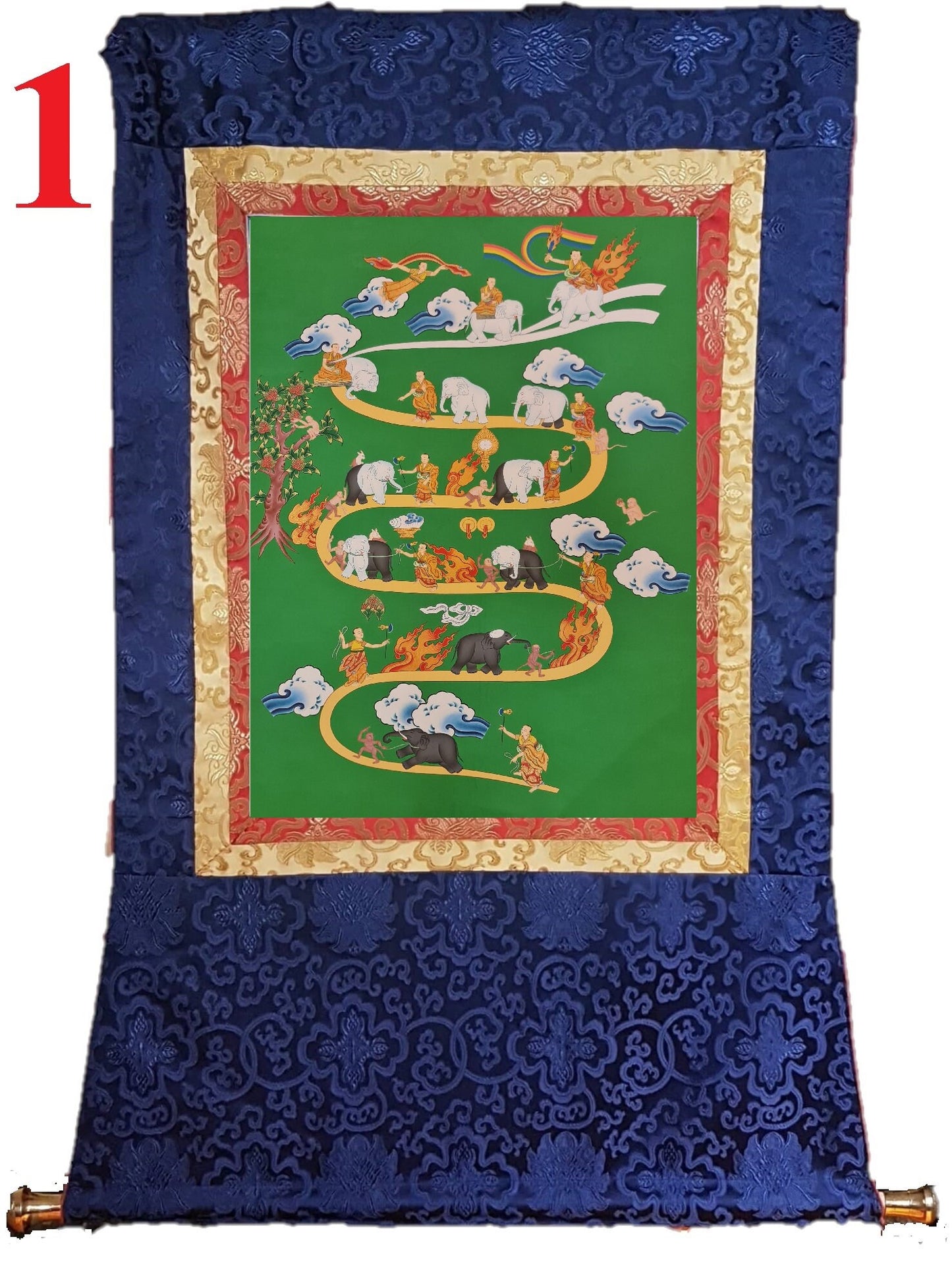 205. Samatha (Way to Heaven) Thangka (Thanka). Free Brocade / Free Shipping.