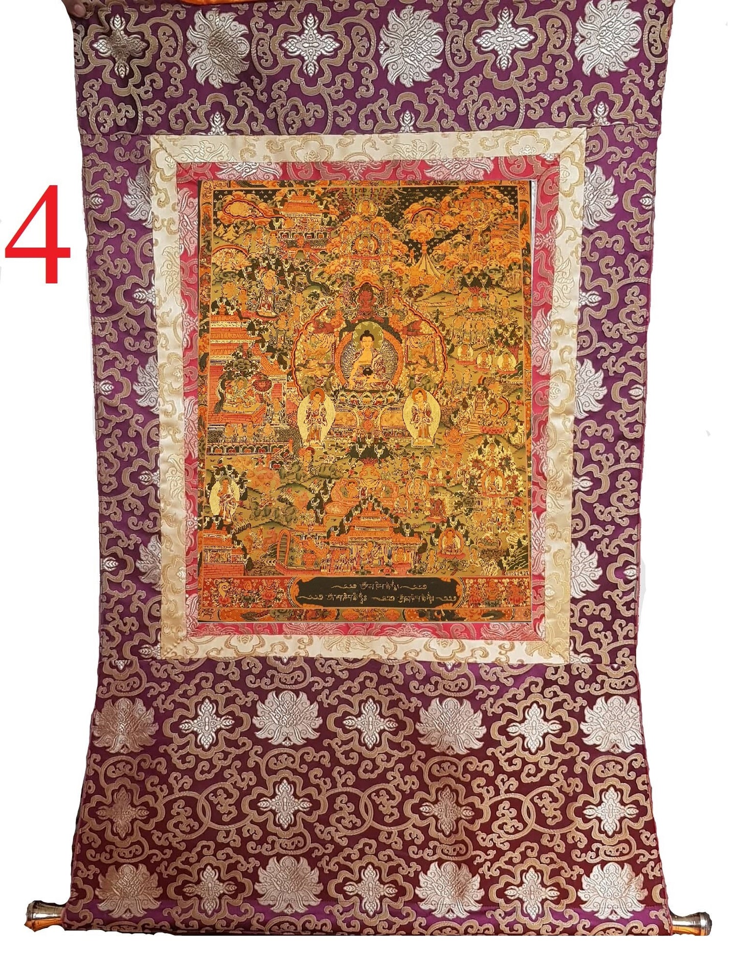 13. Buddha Life Story (Thanka) Thangka. Free Brocade / Free Shipping.