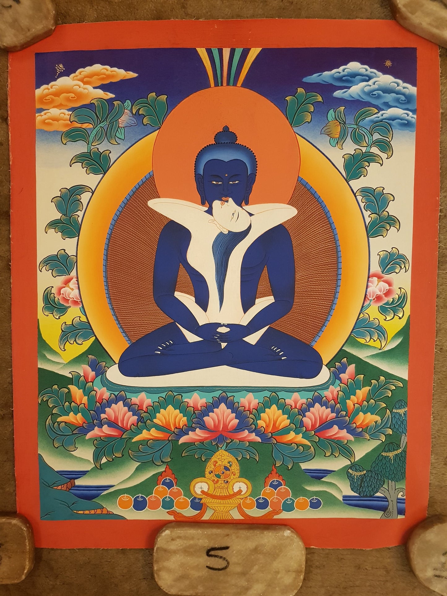 107. Samantabhadra Thangka (Thanka). Free Brocade / Free Shipping.