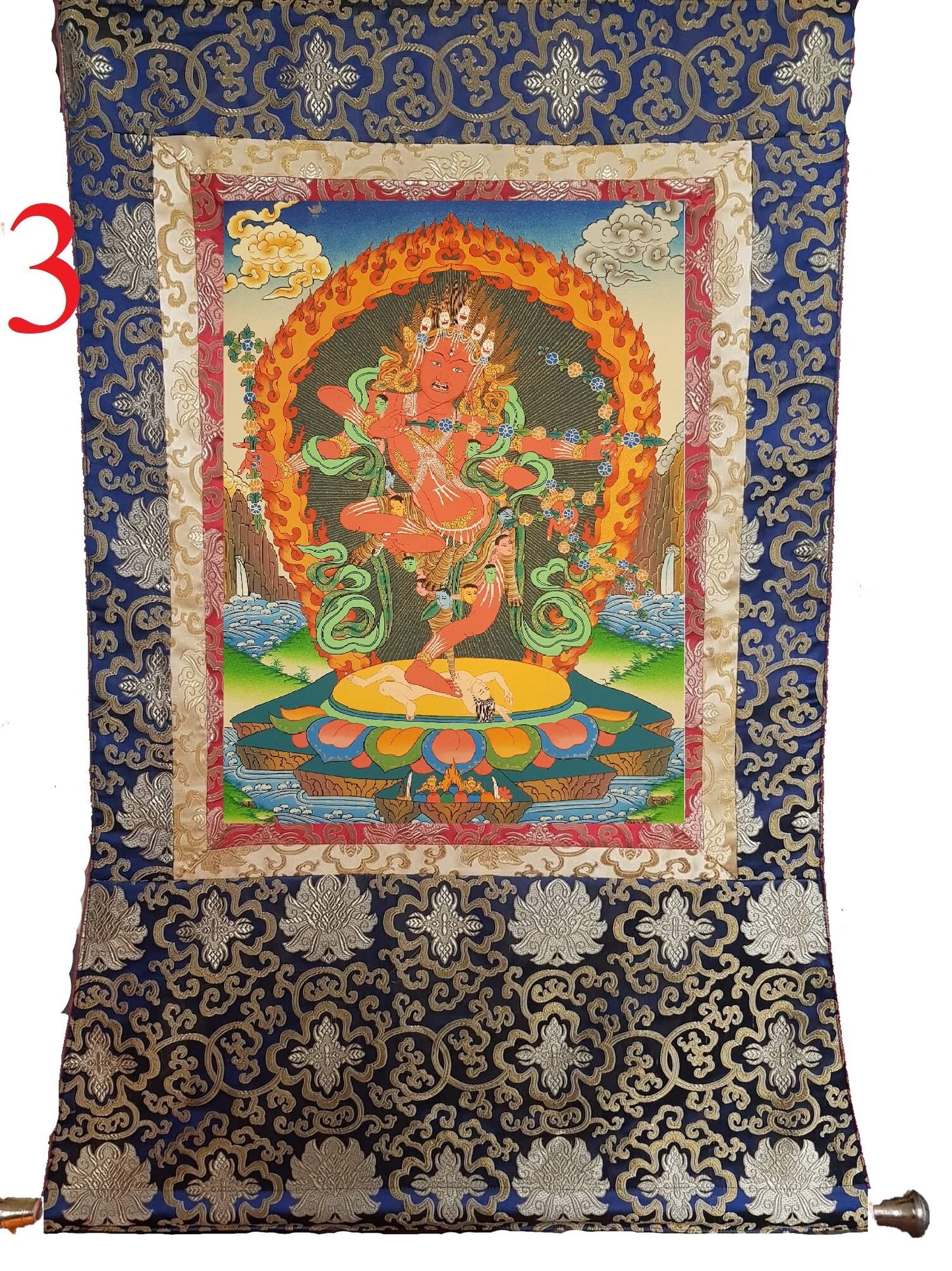 74. Kurukulla Thangka (Thanka). Free Brocade / Free Shipping.