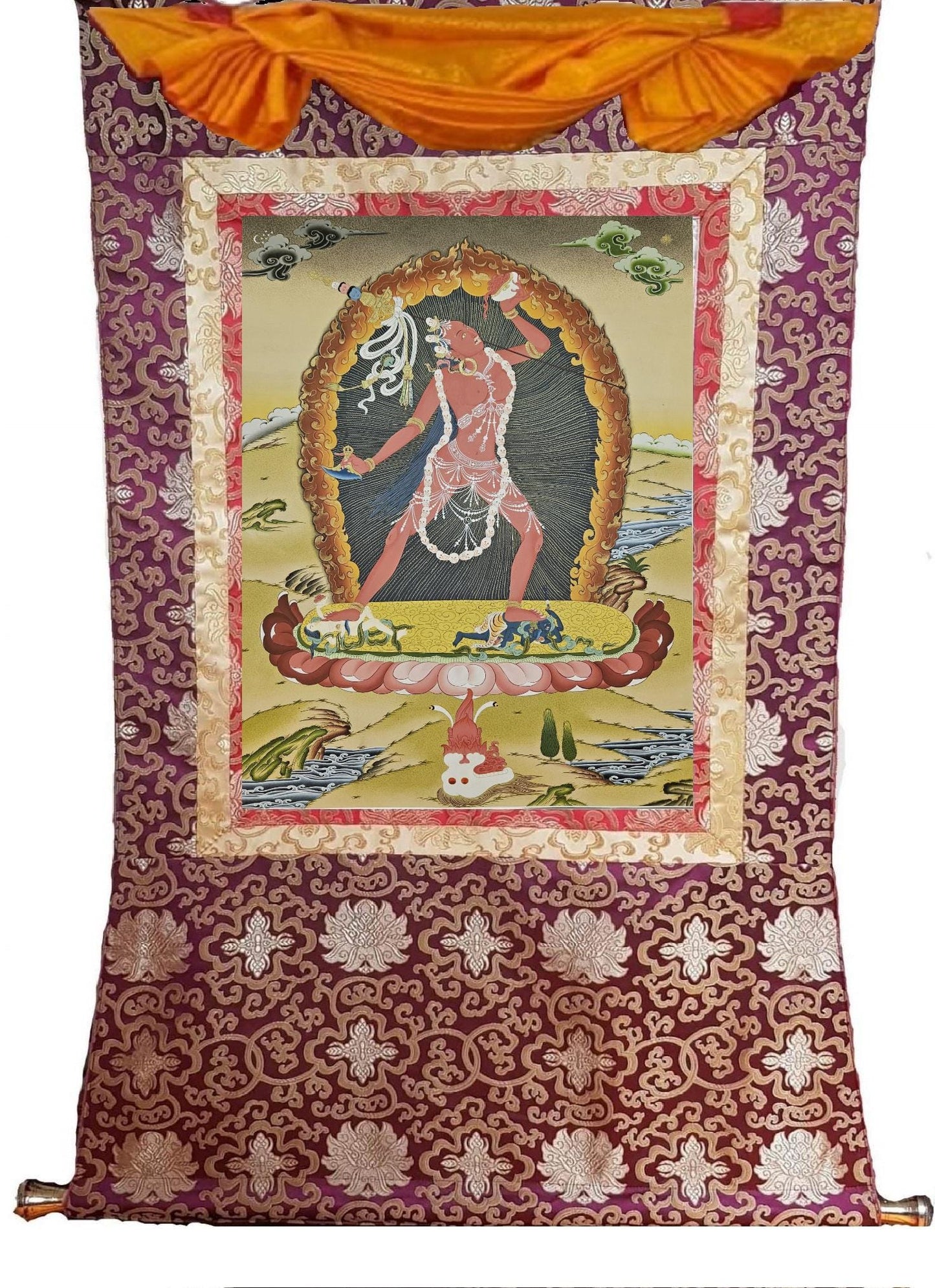 395. Vajrayogini Thangka (Thanka). Free Brocade / Free Shipping.
