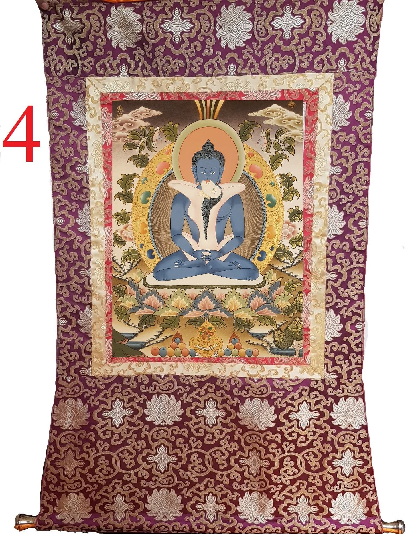 108. Samantabhadra Thangka (Thanka). Free Brocade / Free Shipping.