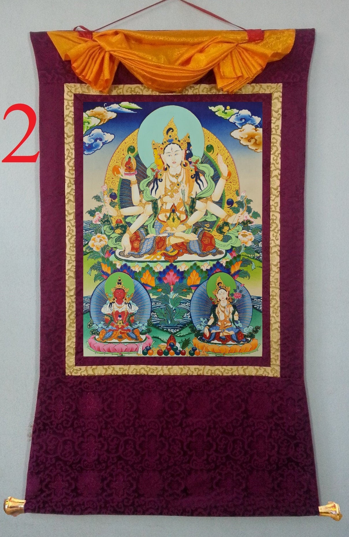 166. Namgyalma Thangka (Thanka). Free Brocade / Free Shipping.