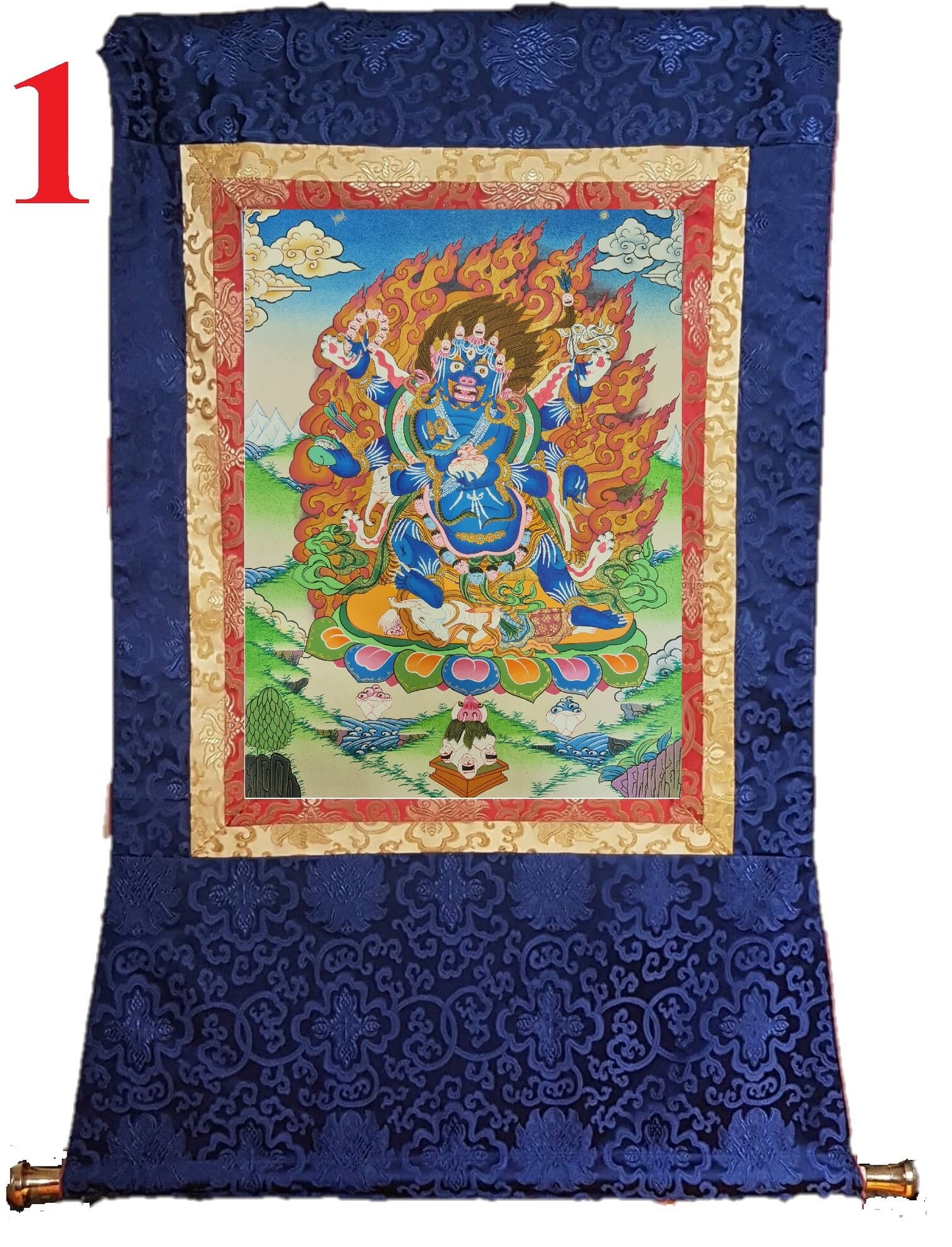 51. Mahakala Thanka (Thangka). Free Brocade / Free Shipping.