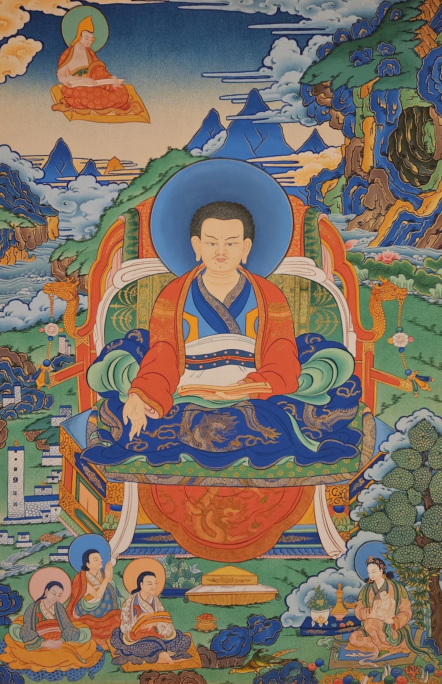 202. Marpa Lotsawa Thangka (Thanka). Free Brocade / Free Shipping.