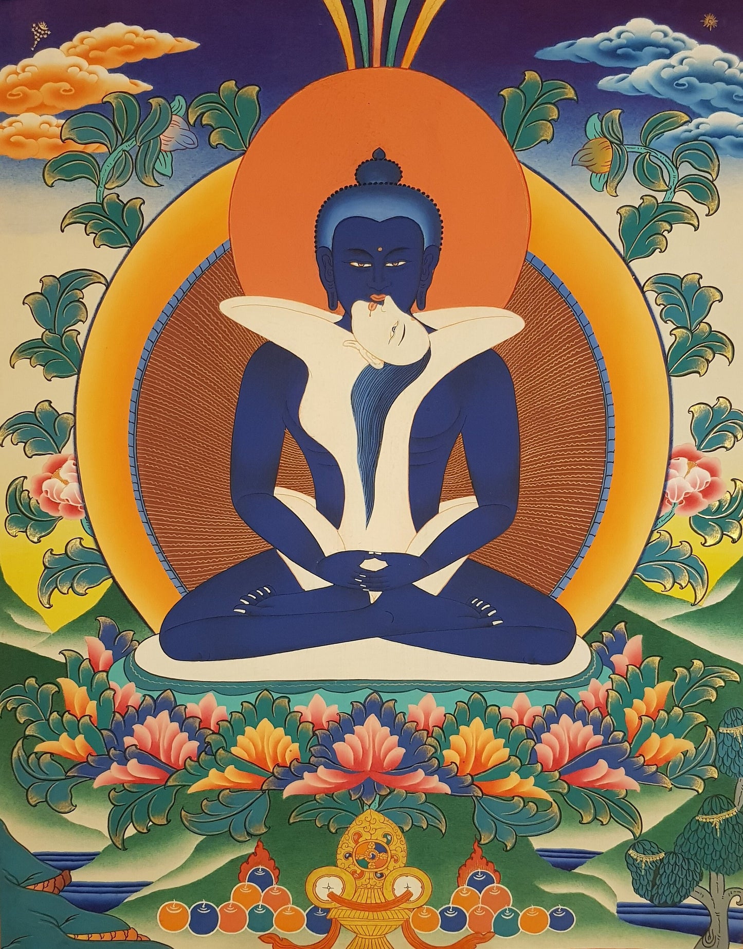 107. Samantabhadra Thangka (Thanka). Free Brocade / Free Shipping.