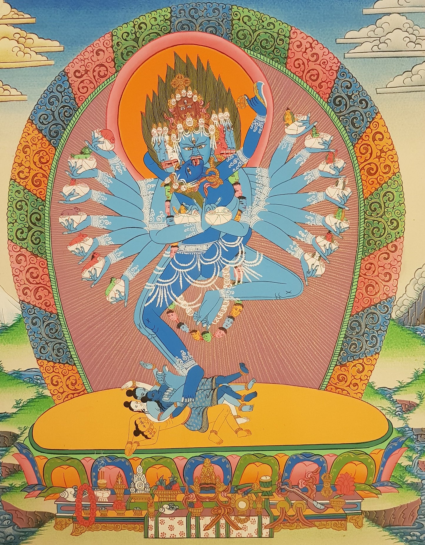 71. Shri Hevajra Thangka (Thanka). Free Brocade / Free Shipping.