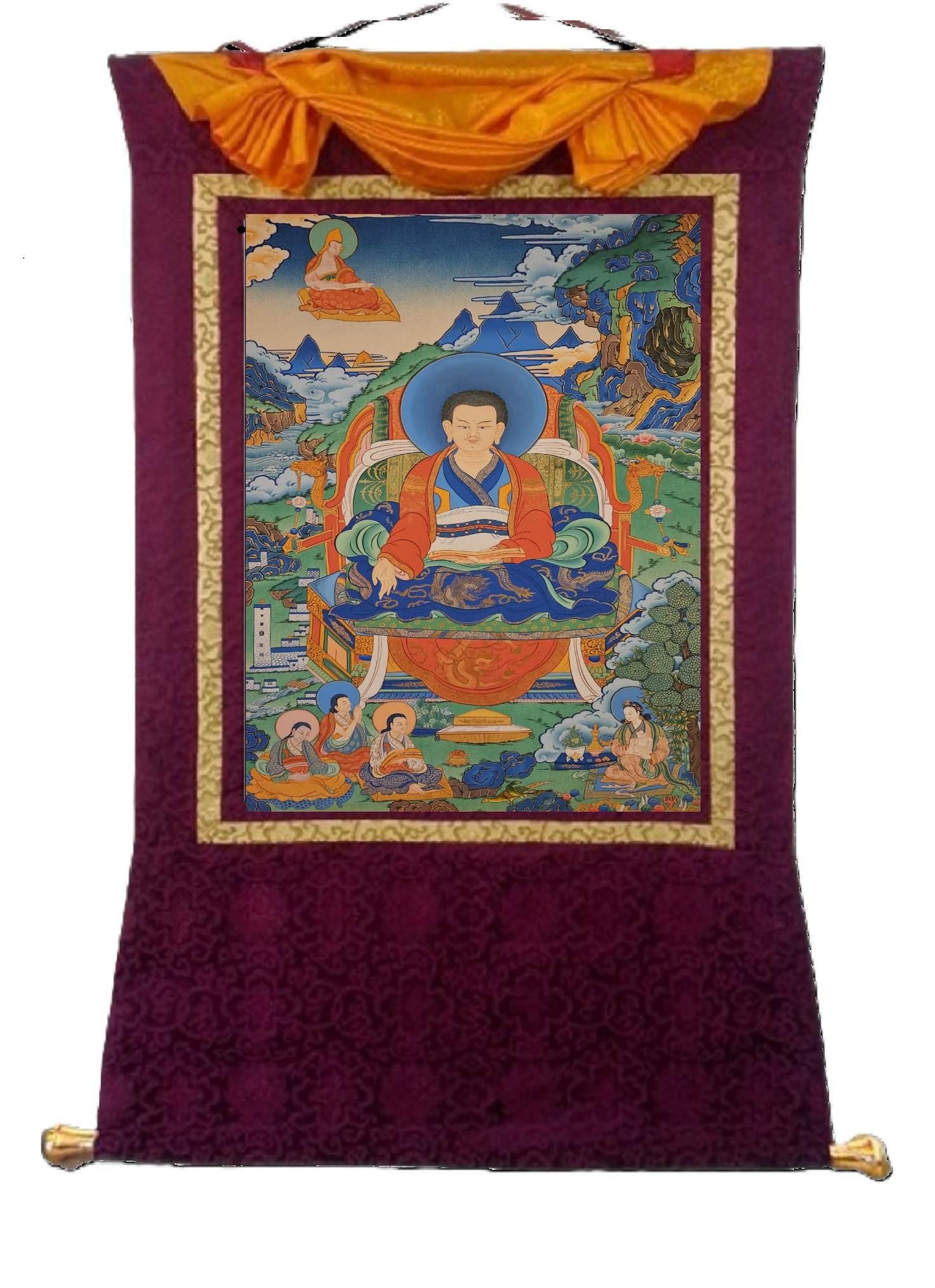 202. Marpa Lotsawa Thangka (Thanka). Free Brocade / Free Shipping.