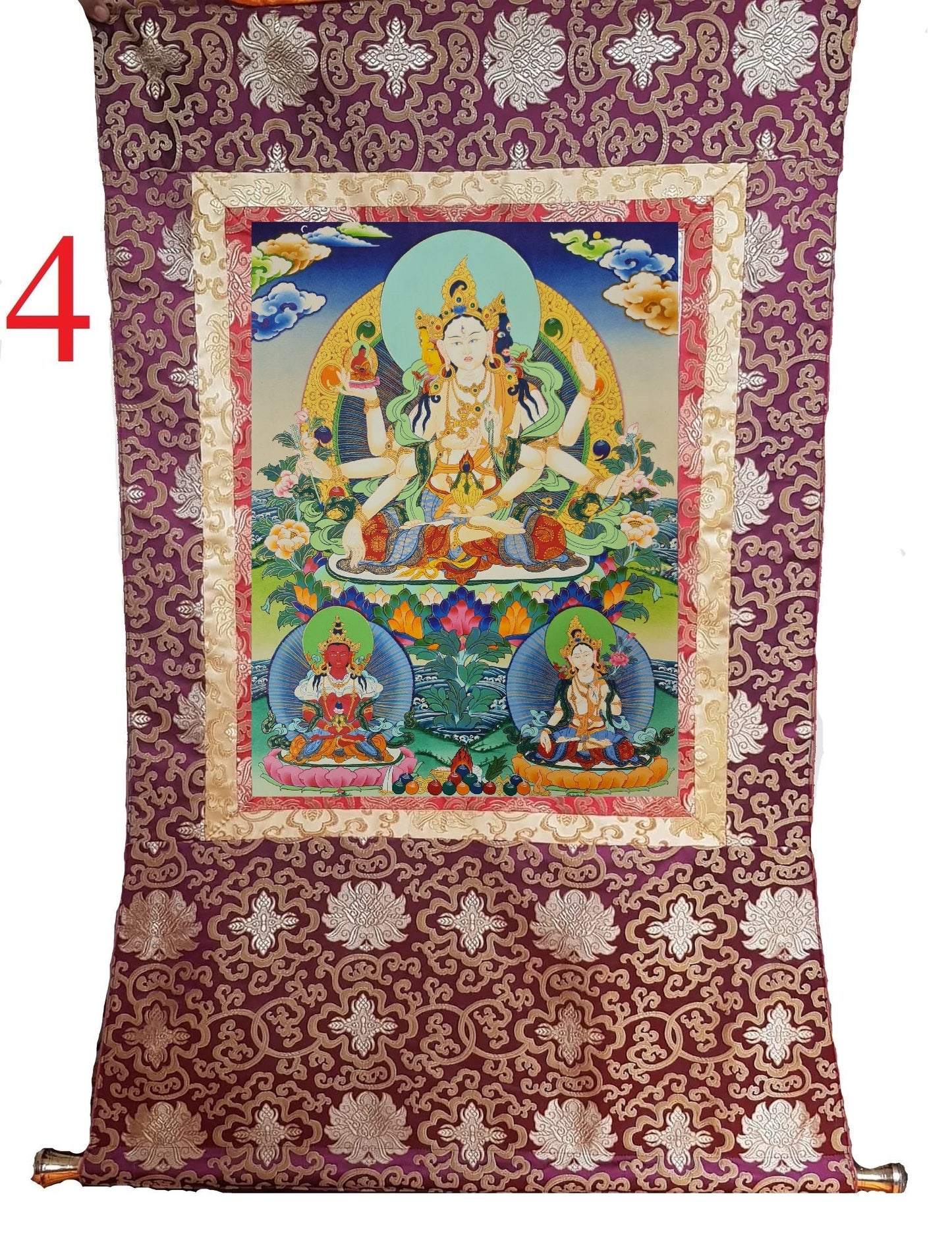 166. Namgyalma Thangka (Thanka). Free Brocade / Free Shipping.