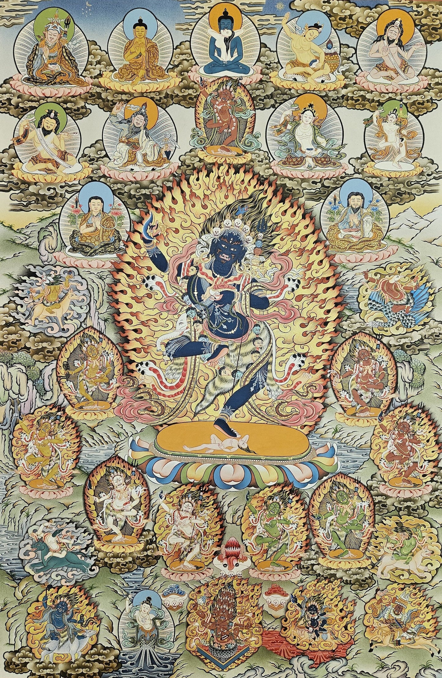 241. Troma Nagmo (Krodh Kali), the Black Wrathful Mother Thangka (Thanka). Free Brocade / Free Shipping.