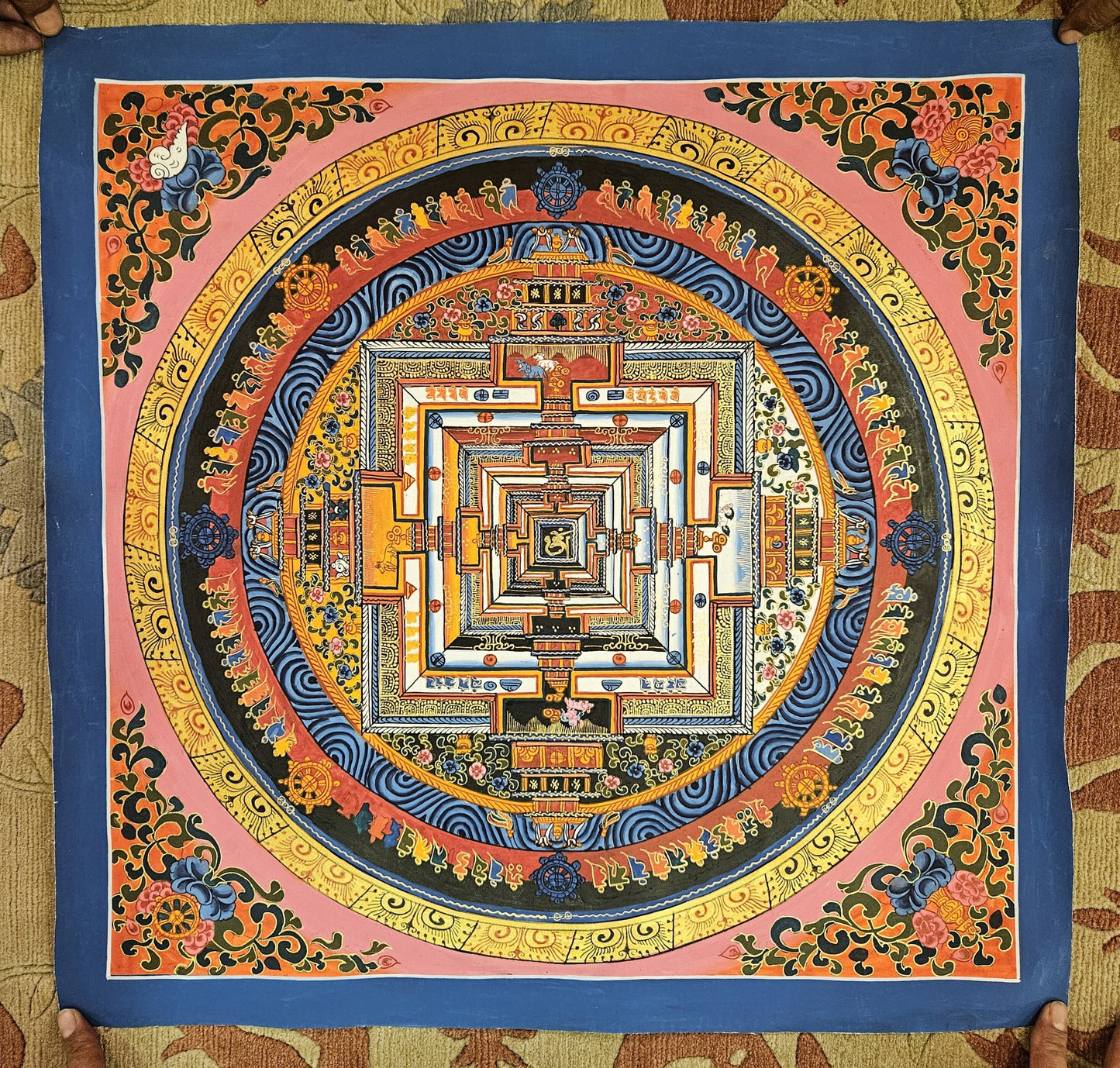 344. Kalachakra Mandala Thangka (Thanka). Free Brocade / Free Shipping.